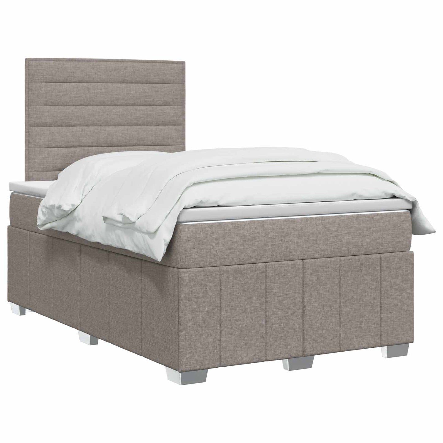 LED Boxspring Ágy Mattal Tópszínű 120 x 200 cm Szövet