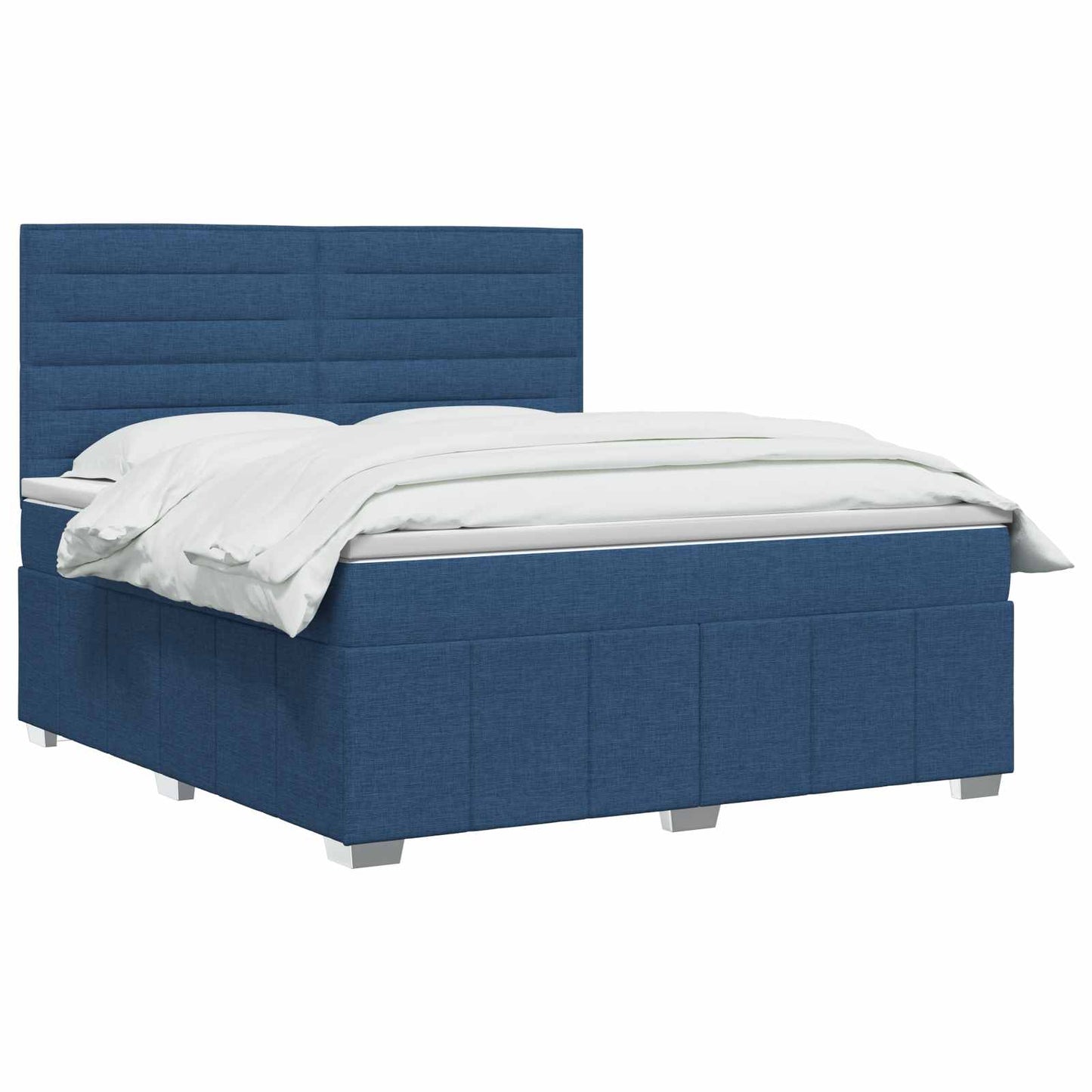LED Boxspring Ágy Mattal fejtámlával Kék 140 x 200 cm Szövet