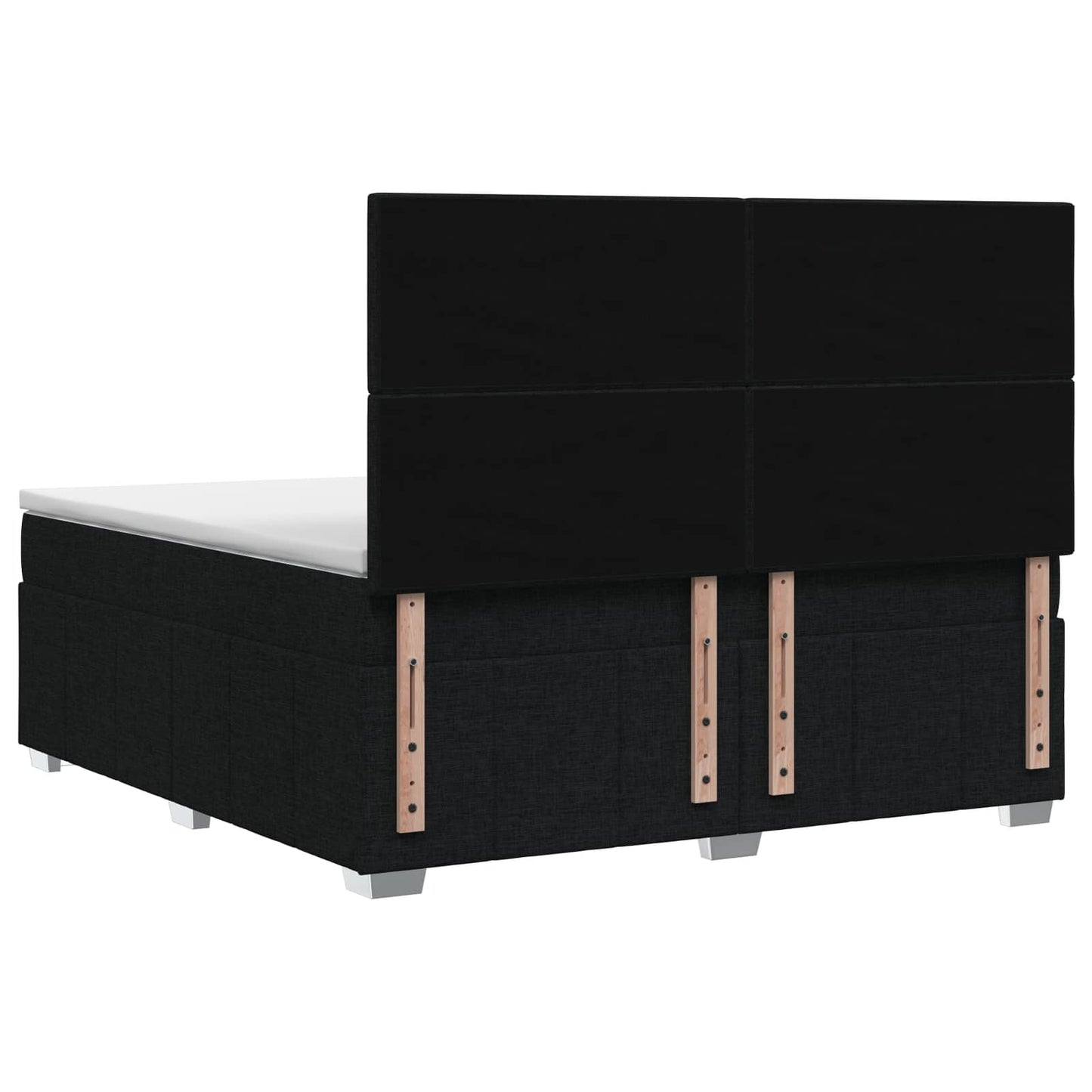LED Boxspring Ágy Mattal fejtámlával Fekete 140 x 200 cm Szövet