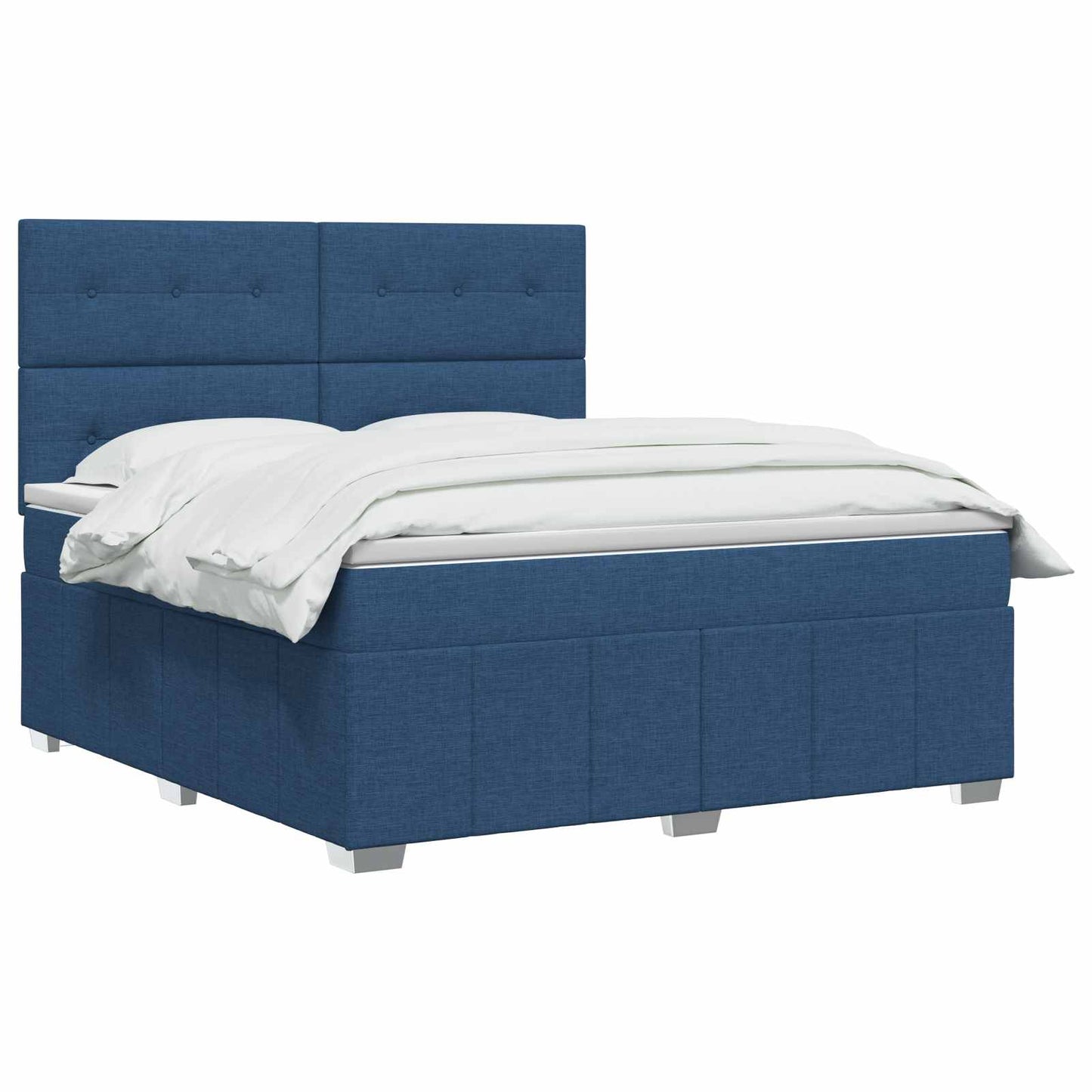 LED Boxspring Ágy Mattal fejtámlával Kék 140 x 200 cm Szövet