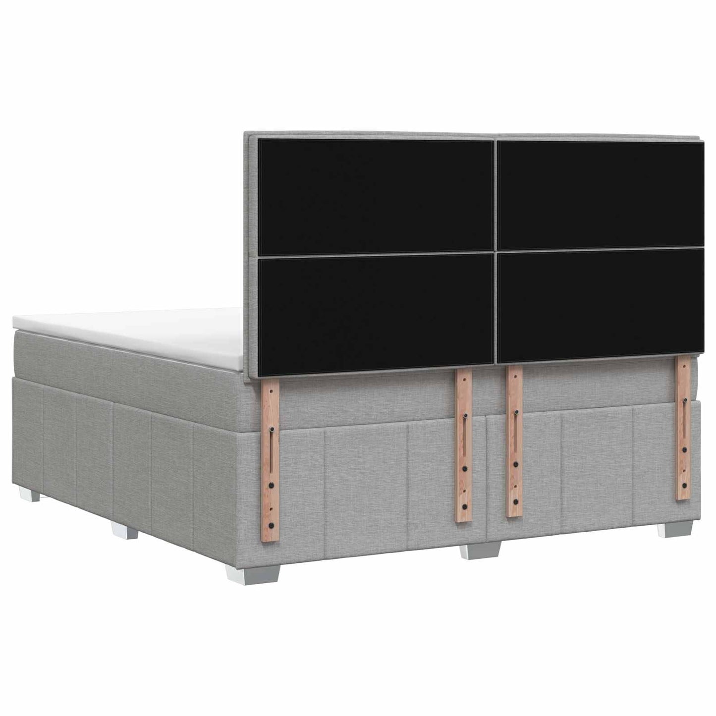 LED Boxspring Ágy Mattal Világosszürke 160 x 200 cm Szövet