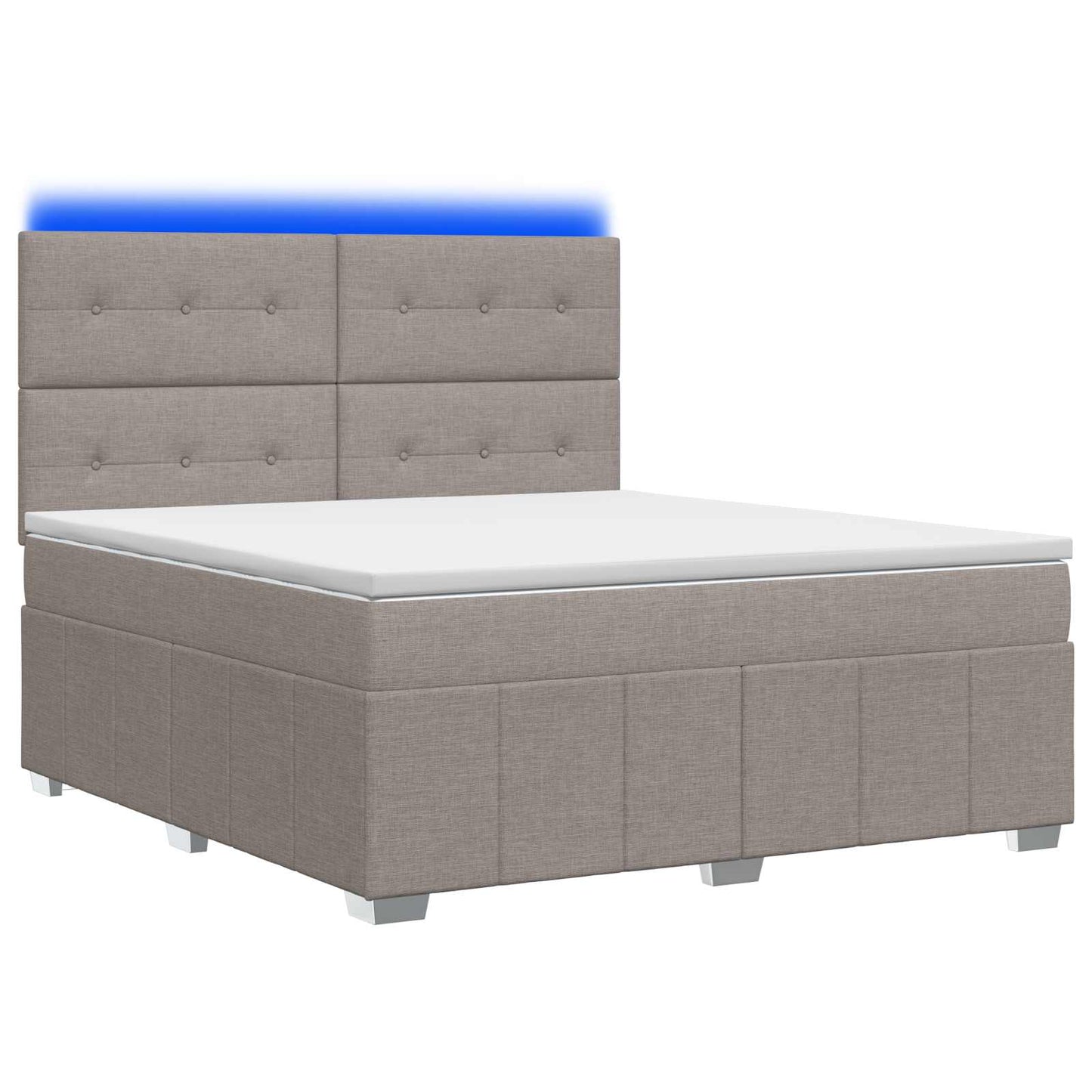 LED Boxspring Ágy Mattal Tópszínű 180 x 200 cm Szövet