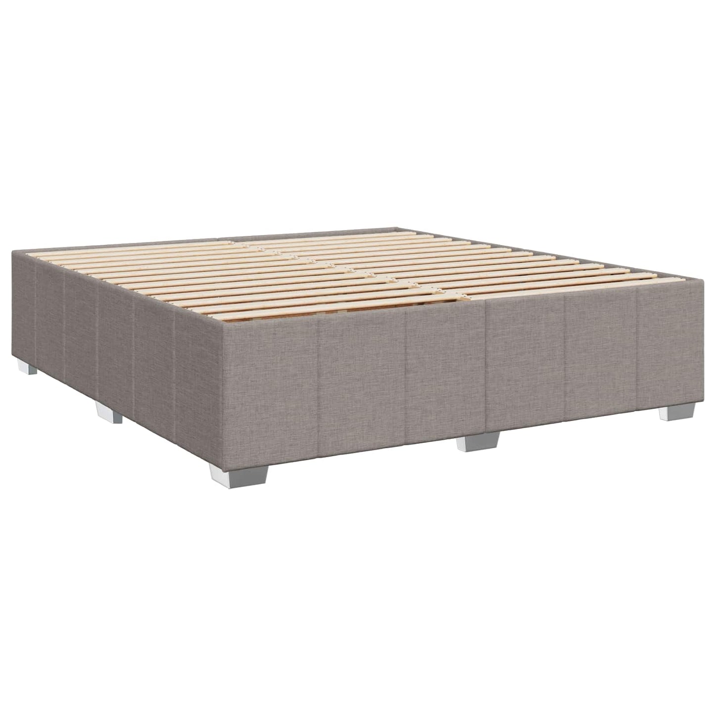LED Boxspring Ágy Mattal Tópszínű 200 x 200 cm Szövet