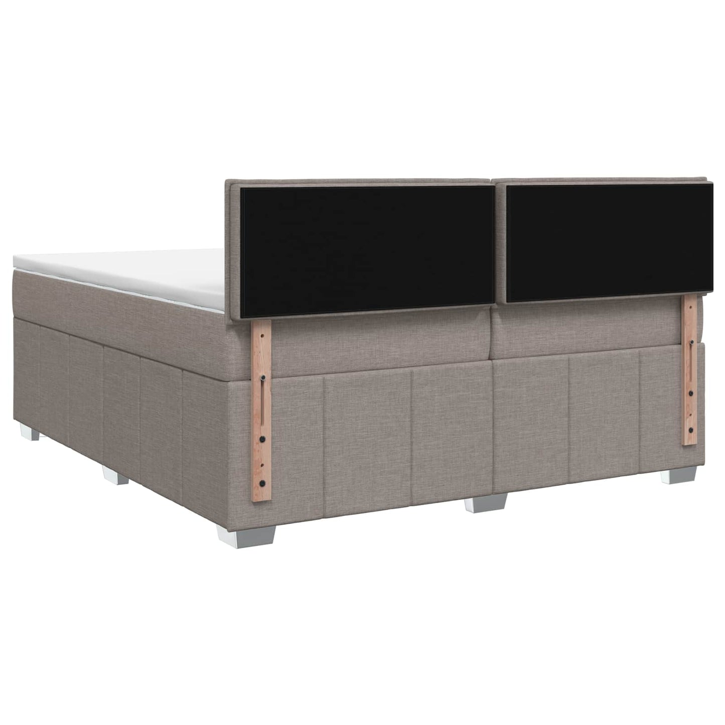 LED Boxspring Ágy Mattal Tópszínű 200 x 200 cm Szövet