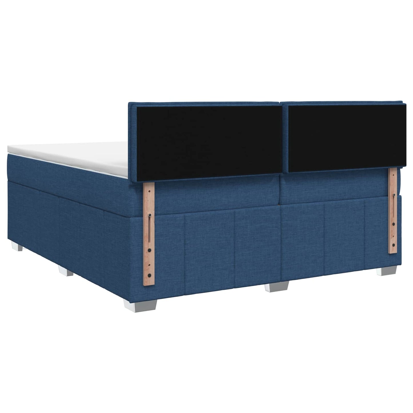 LED Boxspring Ágy Mattal fejtámlával Kék 200 x 200 cm Szövet
