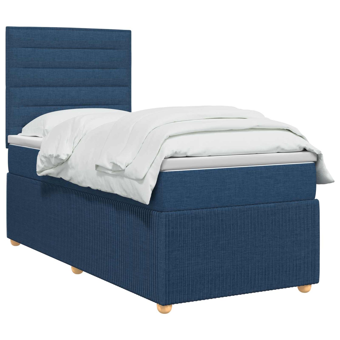 LED Boxspring Ágy Mattal LED szalagokkal Kék 80 x 200 cm Szövet