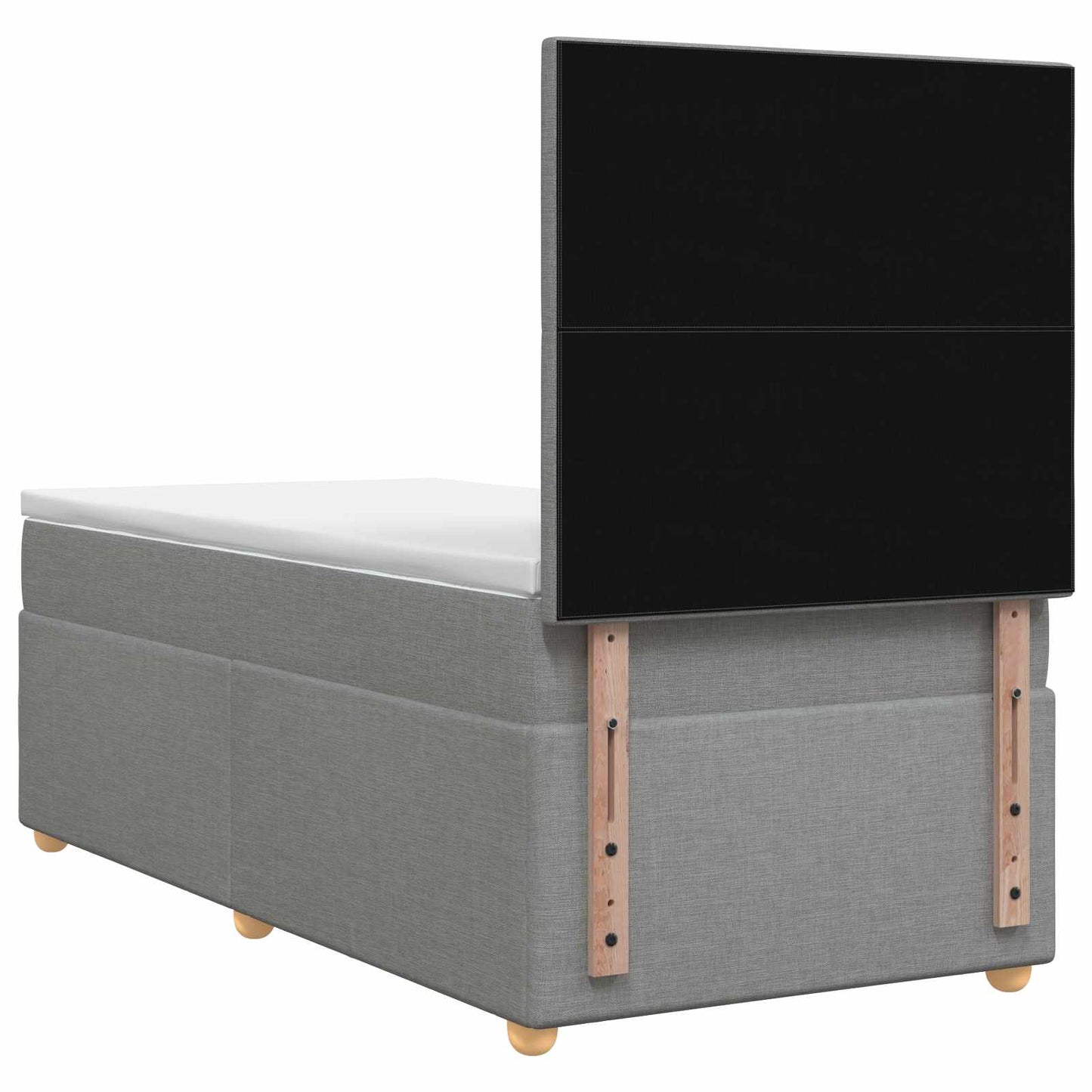 LED Boxspring Ágy Mattal Világosszürke 80 x 200 cm Szövet