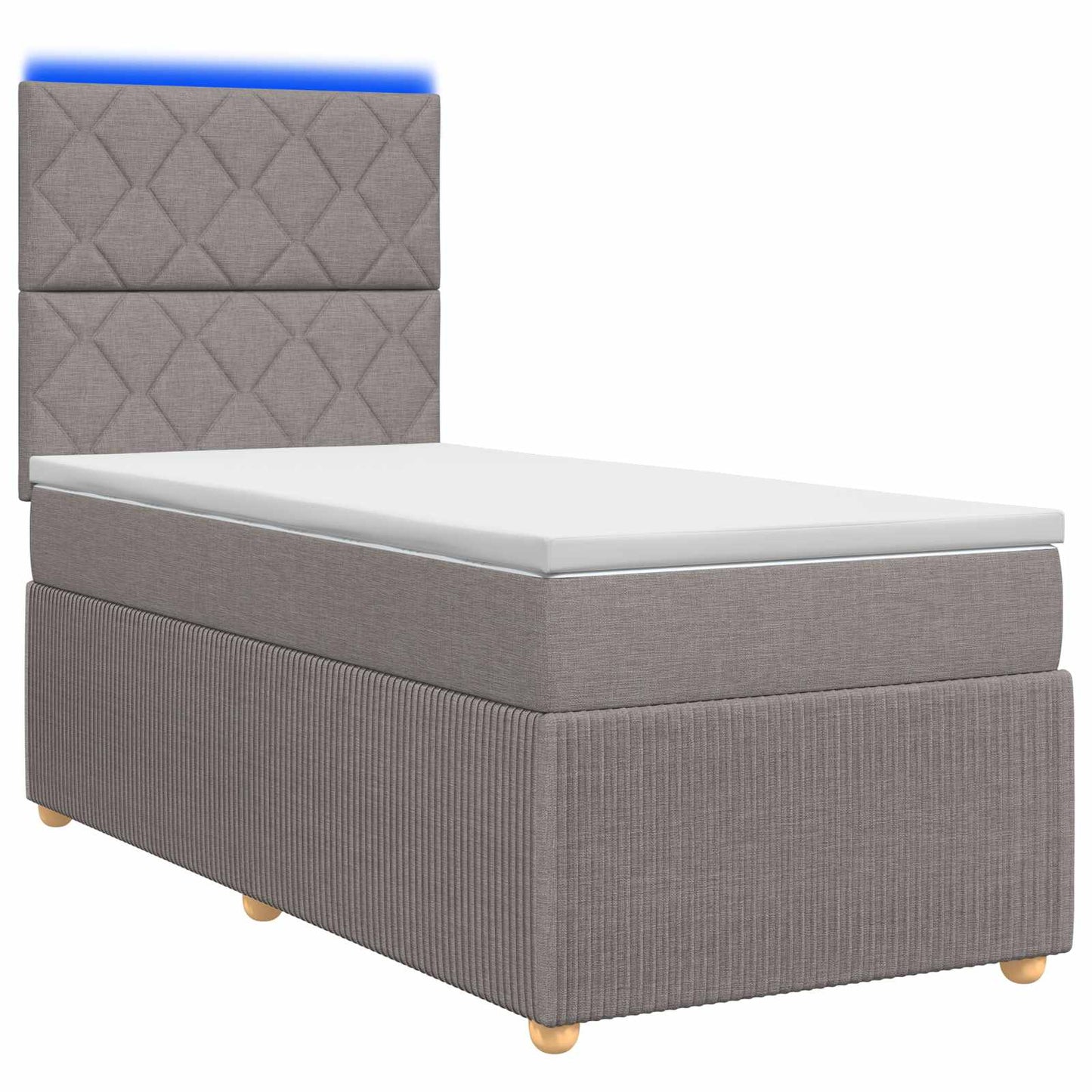 LED Boxspring Ágy Mattal Tópszínű 80 x 200 cm Szövet