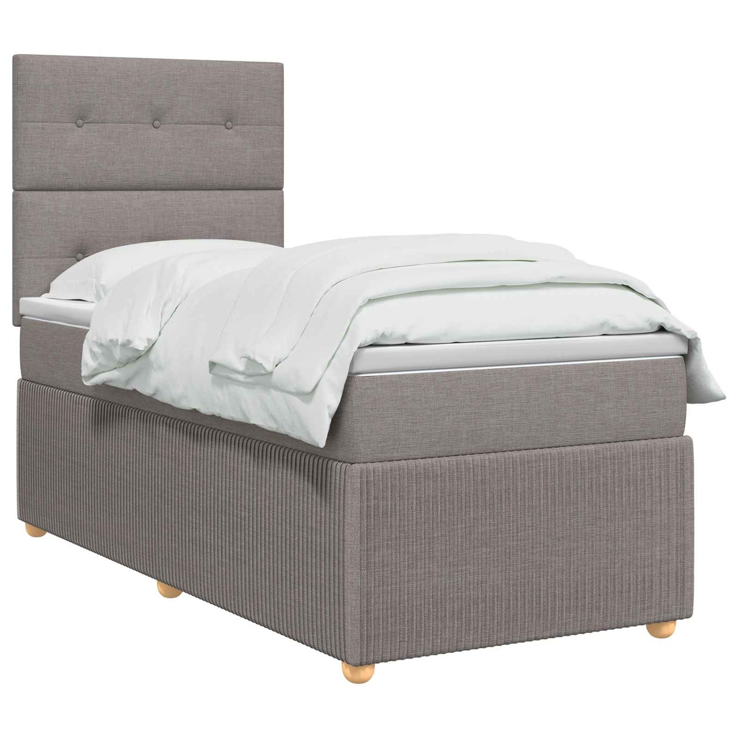 LED Boxspring Ágy Mattal Tópszínű 90 x 190 cm Szövet