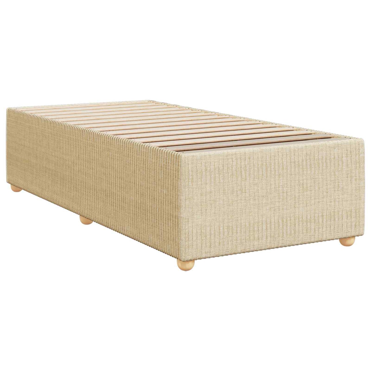 LED Boxspring Ágy Mattal Krémszínű 90 x 190 cm Szövet