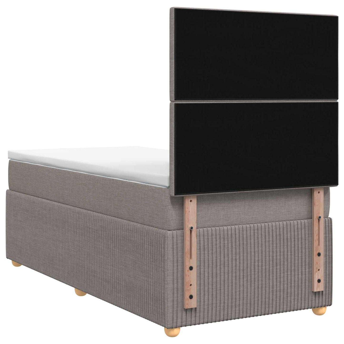 LED Boxspring Ágy Mattal Tópszínű 90 x 200 cm Szövet