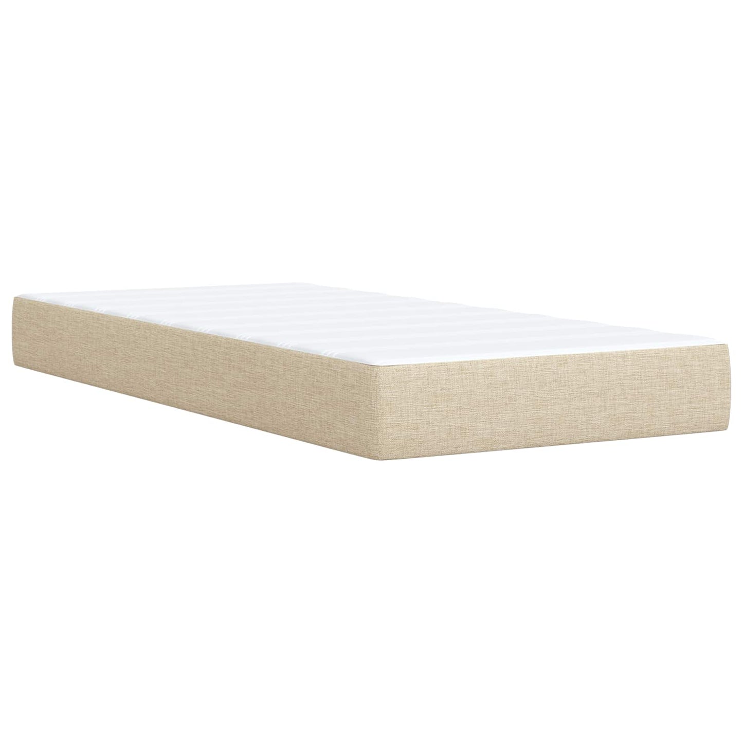 LED Boxspring Ágy Mattal Krémszínű 90 x 200 cm Szövet