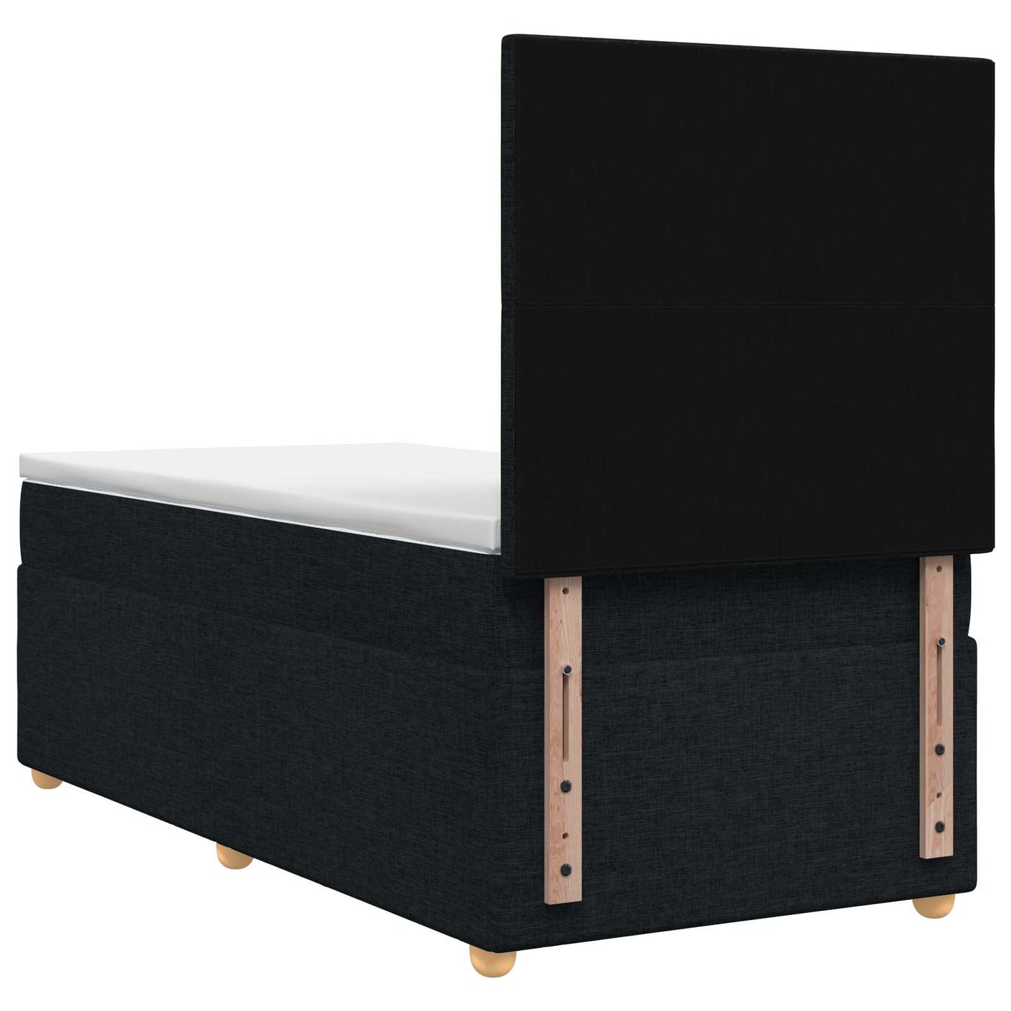 LED Boxspring Ágy Mattal fejtámlával Fekete 100 x 200 cm Szövet