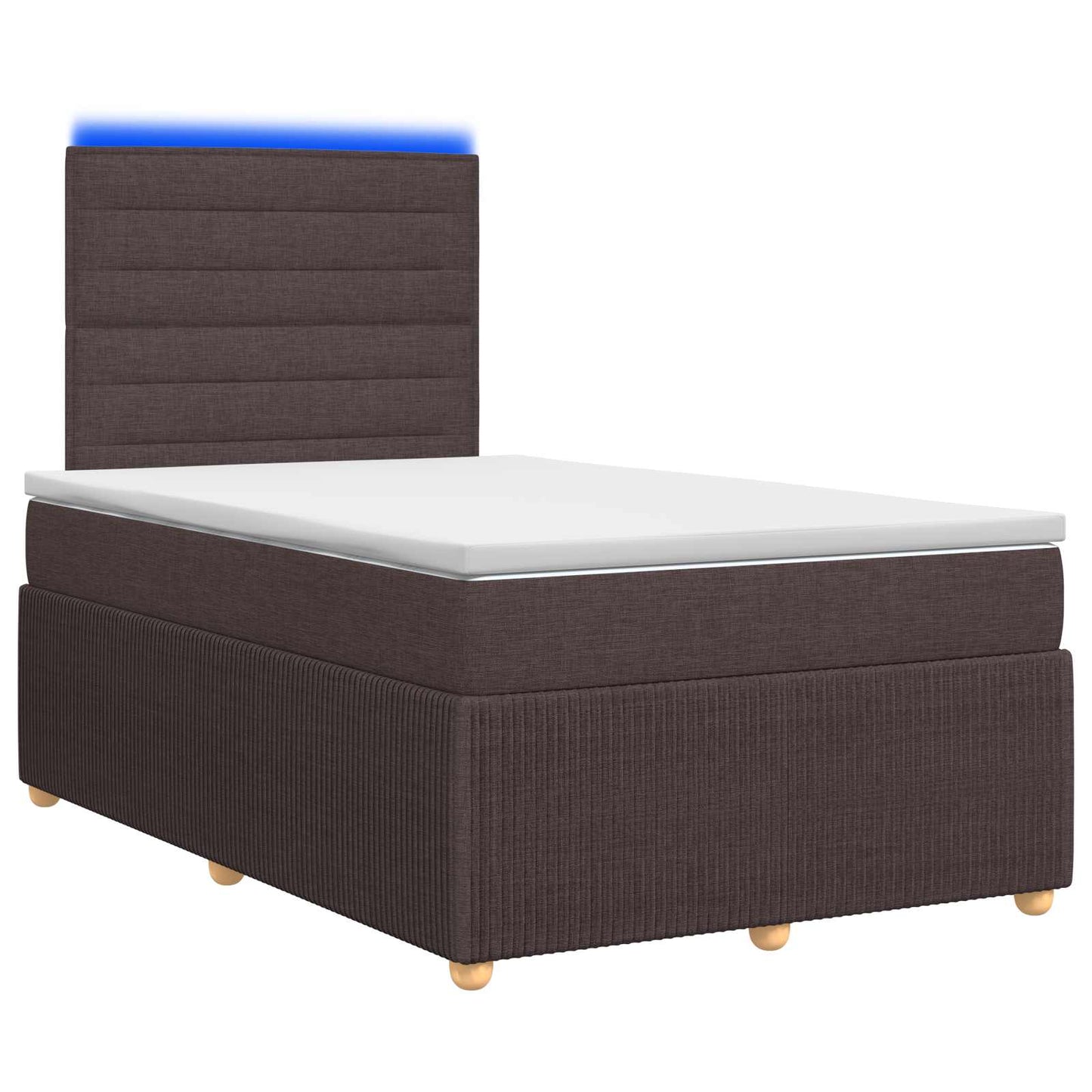 LED Boxspring Ágy Mattal Sötét Barna 120 x 190 cm Szövet