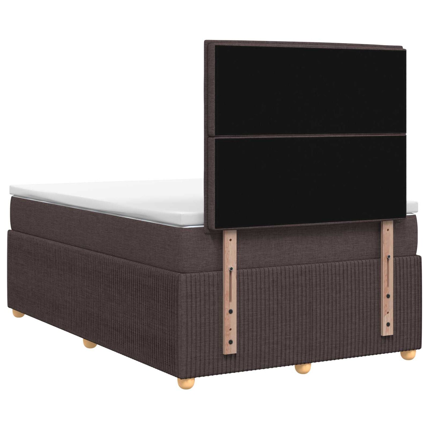 LED Boxspring Ágy Mattal Sötét Barna 120 x 190 cm Szövet