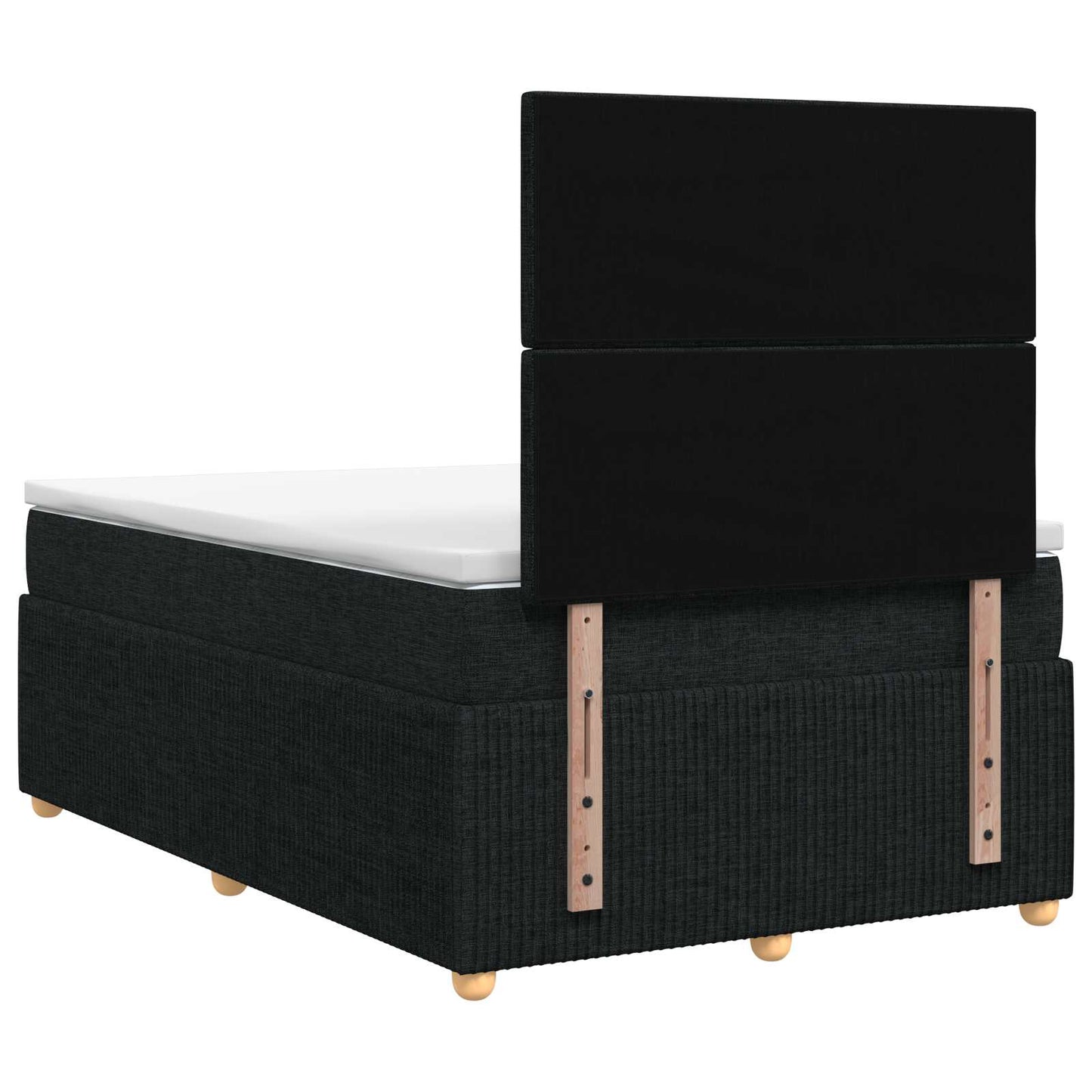 LED Boxspring Ágy Mattal fejtámlával Fekete 120 x 190 cm Szövet