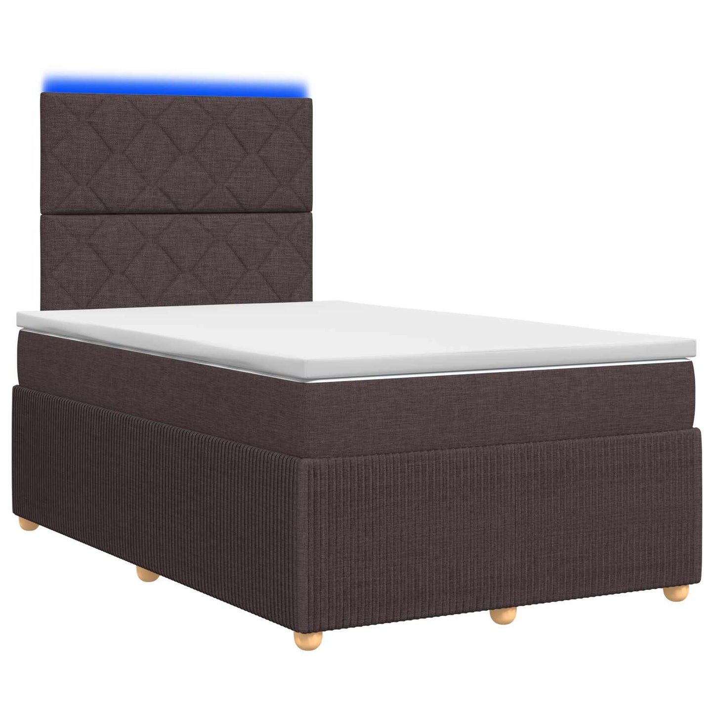 LED Boxspring Ágy Mattal Sötét Barna 120 x 190 cm Szövet
