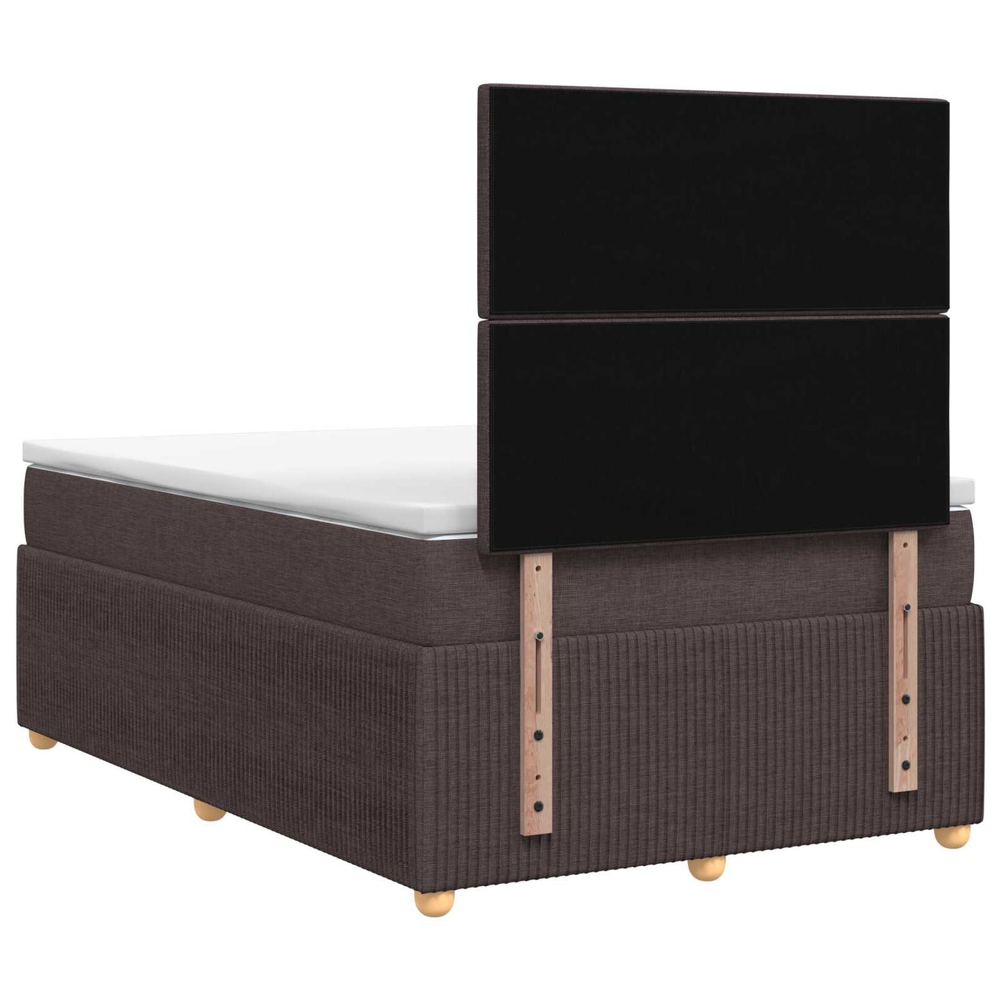 LED Boxspring Ágy Mattal Sötét Barna 120 x 190 cm Szövet