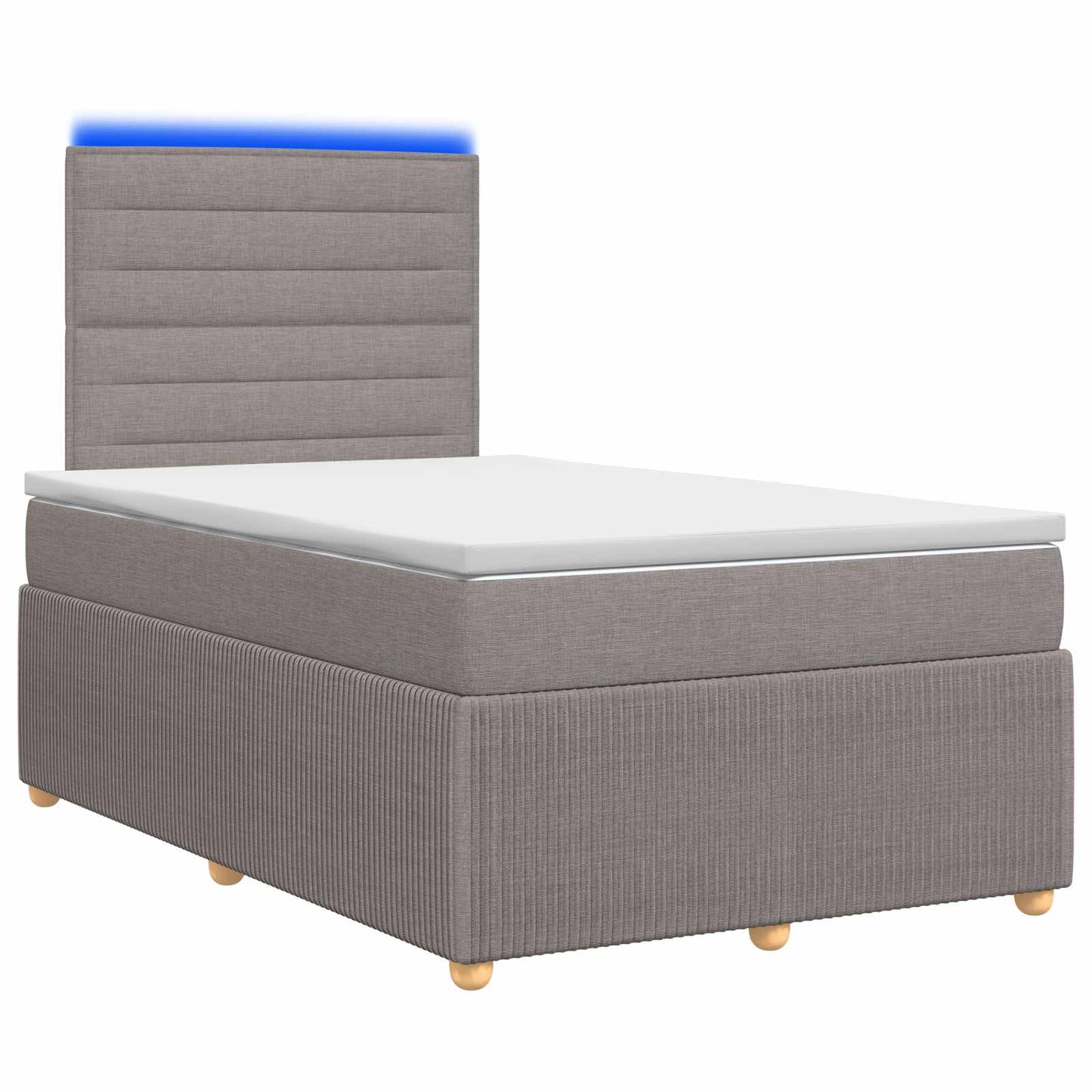LED Boxspring Ágy Mattal Tópszínű 120 x 200 cm Szövet