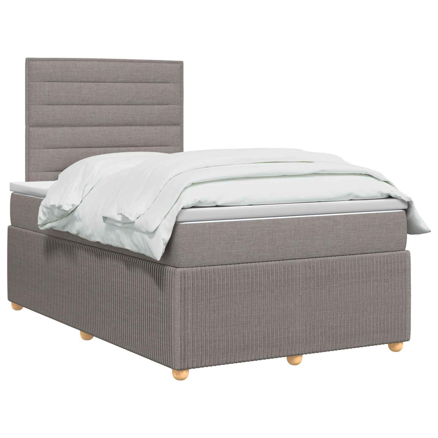 LED Boxspring Ágy Mattal Tópszínű 120 x 200 cm Szövet