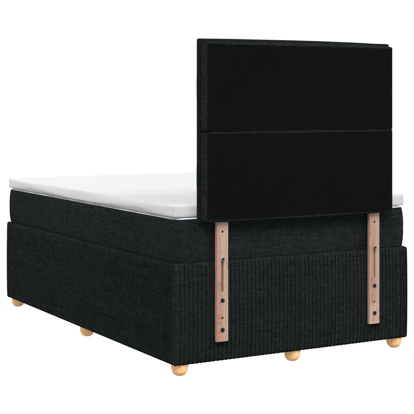 LED Boxspring Ágy Mattal fejtámlával Fekete 120 x 200 cm Szövet