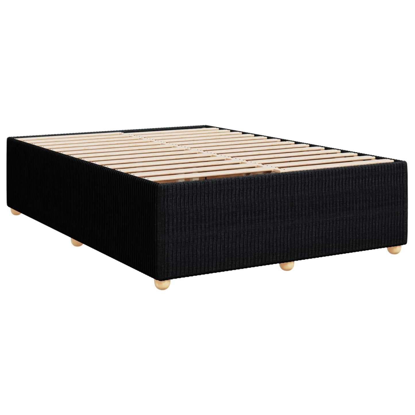 LED Boxspring Ágy Mattal fejtámlával Fekete 140 x 190 cm Szövet