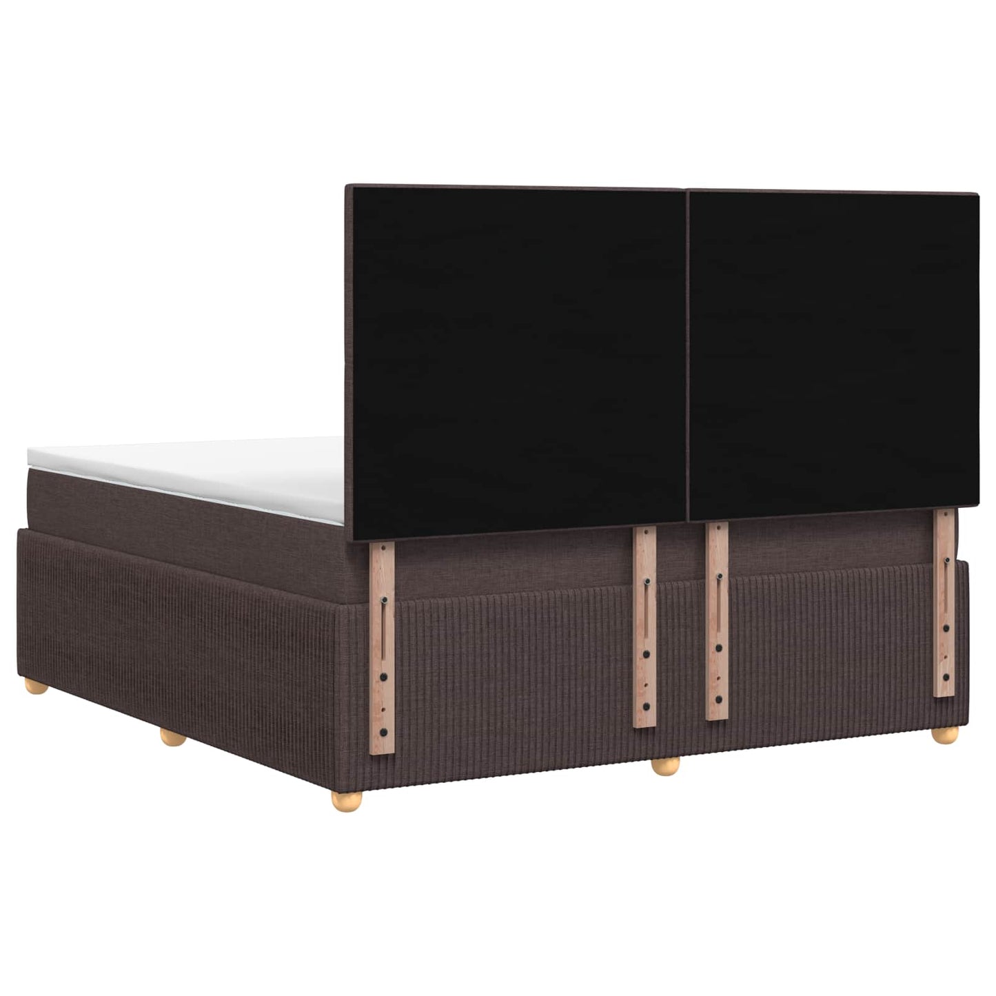 LED Boxspring Ágy Mattal Sötét Barna 140 x 190 cm Szövet