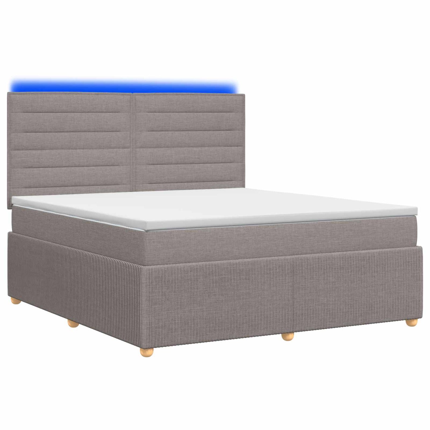 LED Boxspring Ágy Mattal Tópszínű 140 x 200 cm Szövet