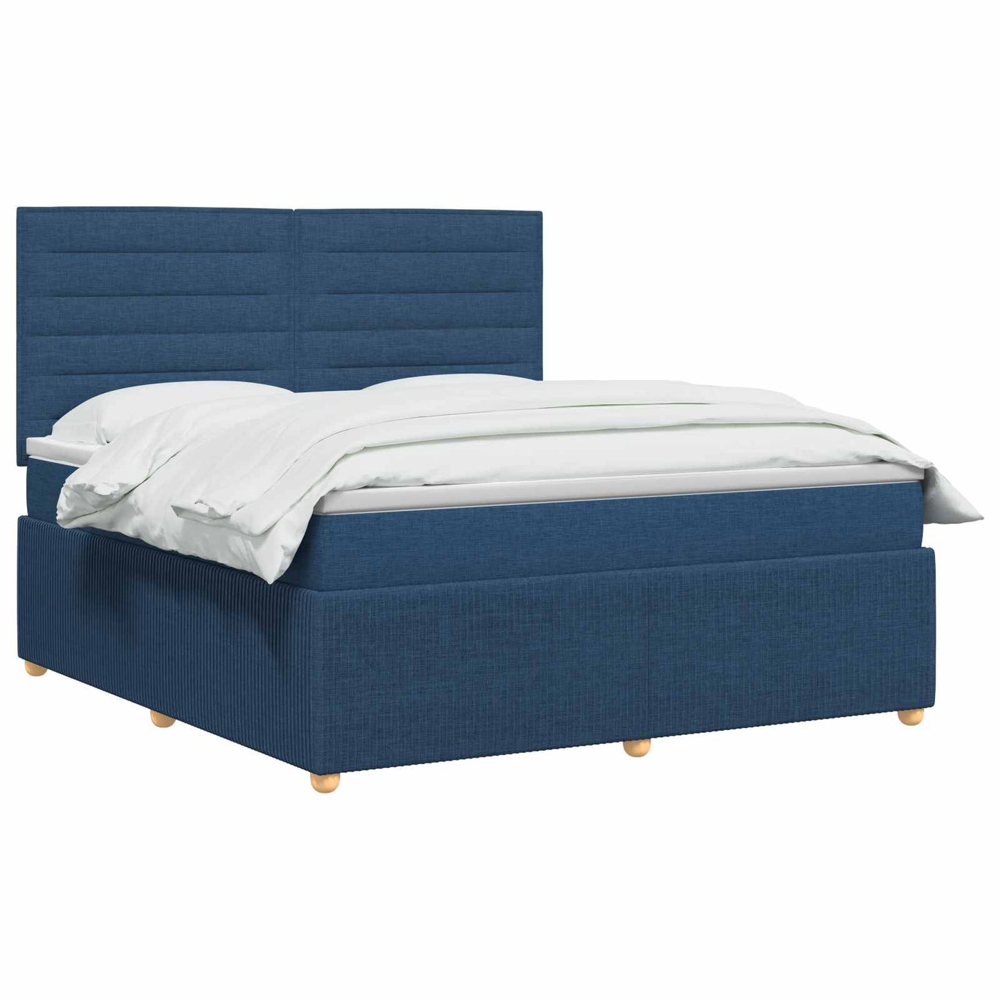 LED Boxspring Ágy Mattal fejtámlával Kék 180 x 200 cm Szövet