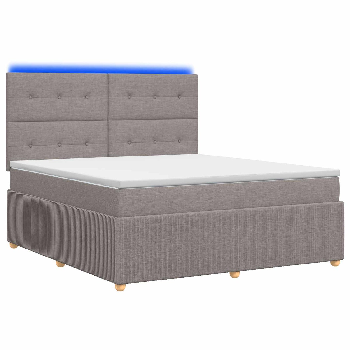LED Boxspring Ágy Mattal Tópszínű 180 x 200 cm Szövet