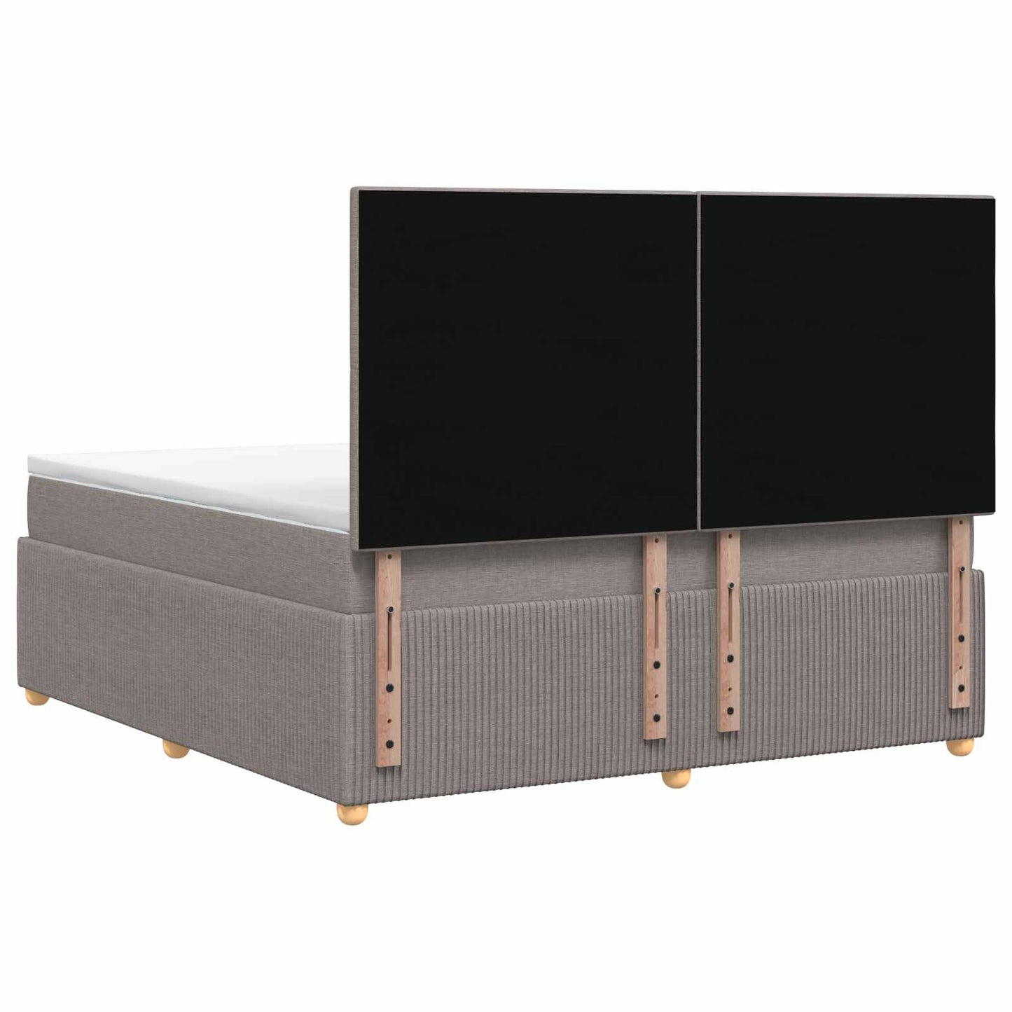 LED Boxspring Ágy Mattal Tópszínű 180 x 200 cm Szövet