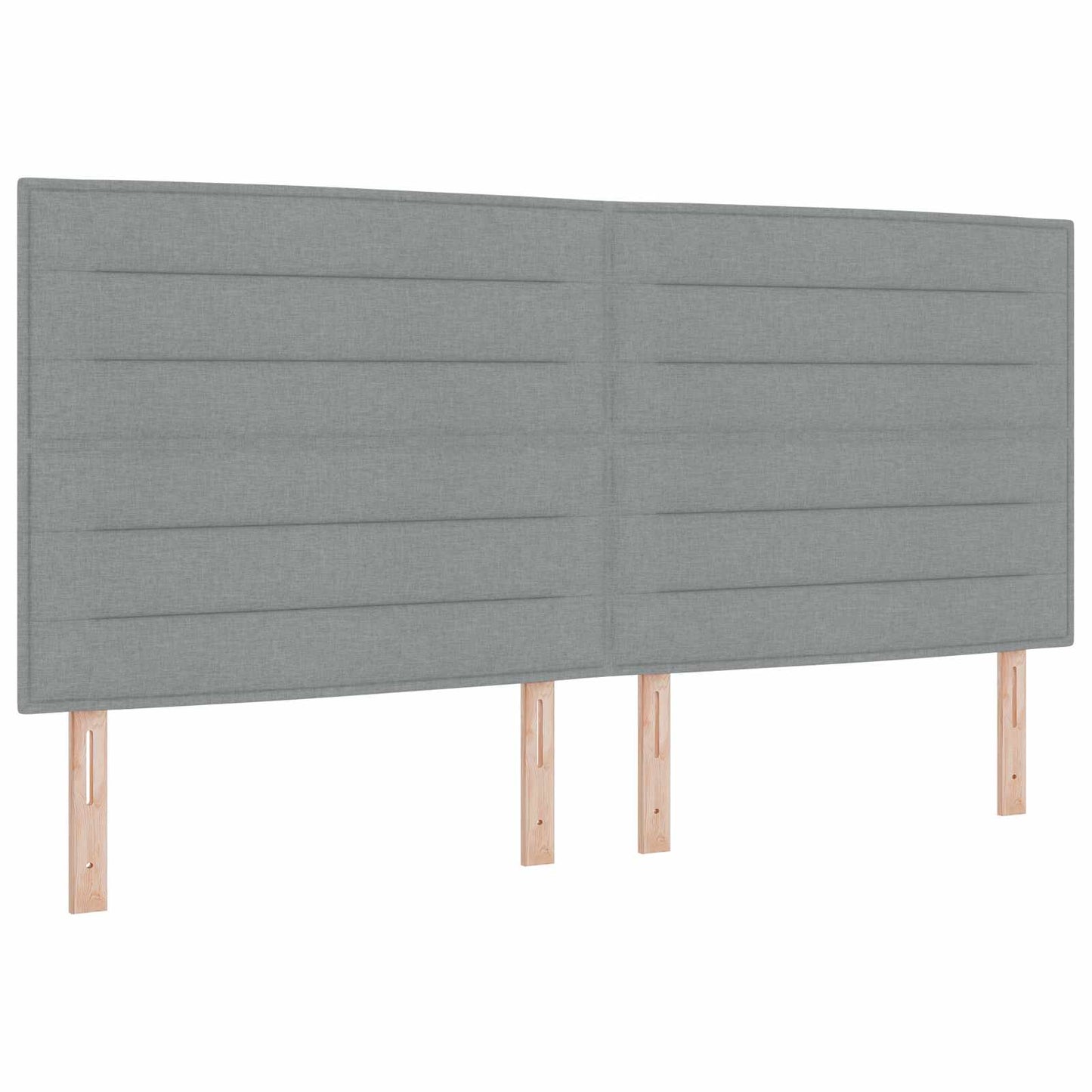 LED Boxspring Ágy Mattal Világosszürke 200 x 200 cm Szövet