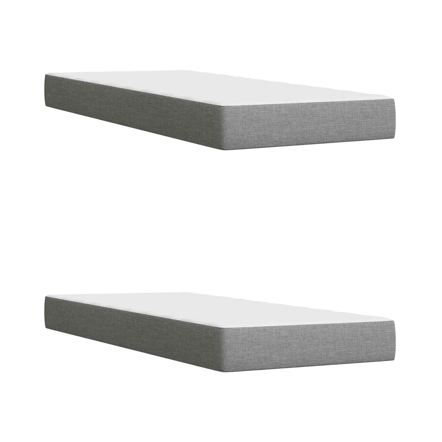 LED Boxspring Ágy Mattal Világosszürke 200 x 200 cm Szövet