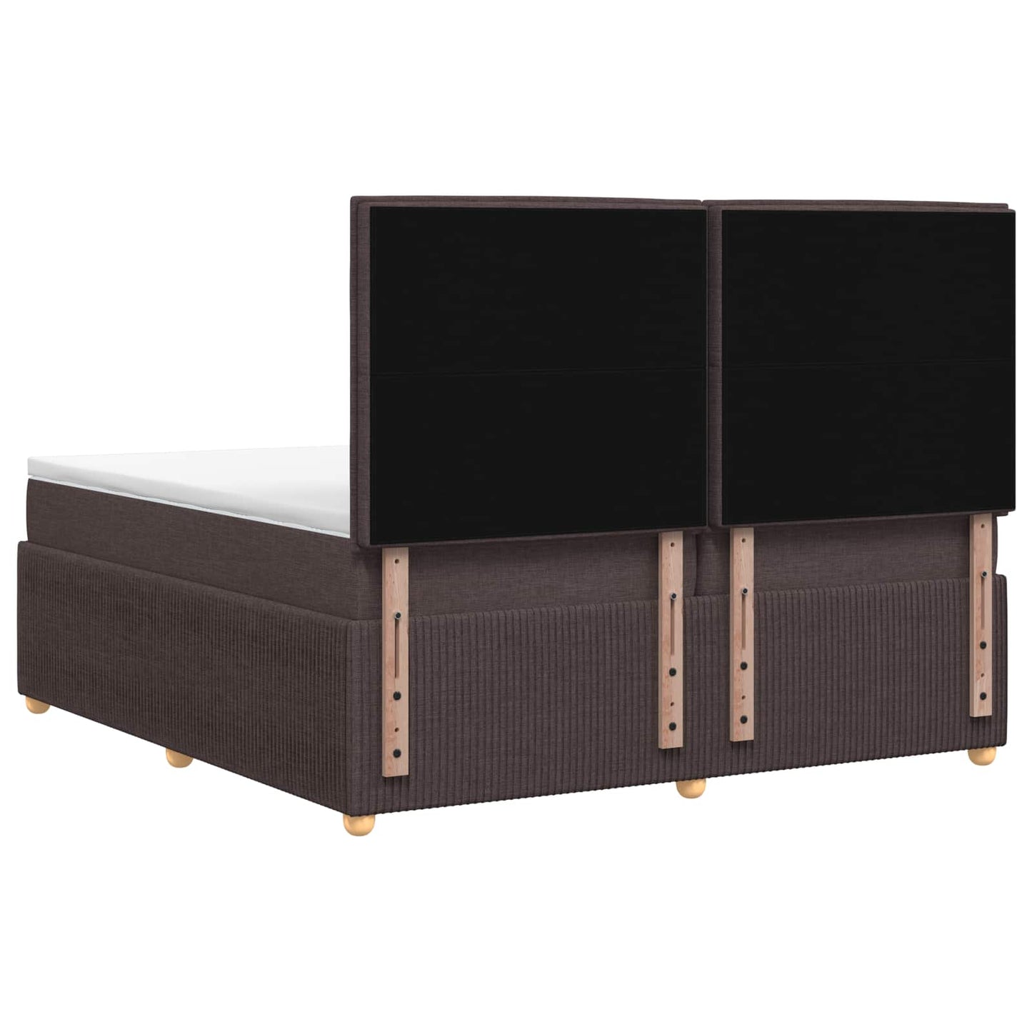 LED Boxspring Ágy Mattal Sötét Barna 200 x 200 cm Szövet