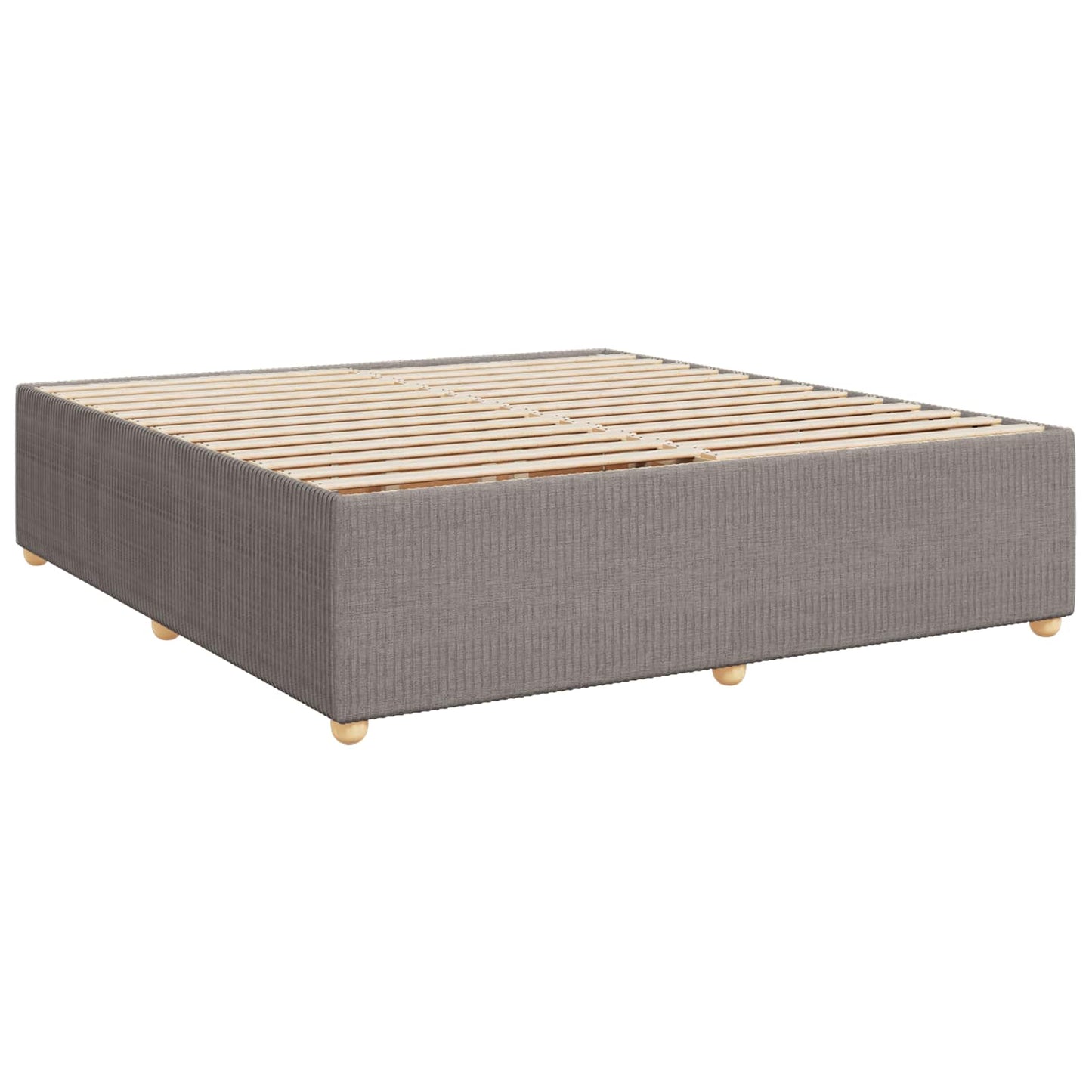 LED Boxspring Ágy Mattal Tópszínű 200 x 200 cm Szövet