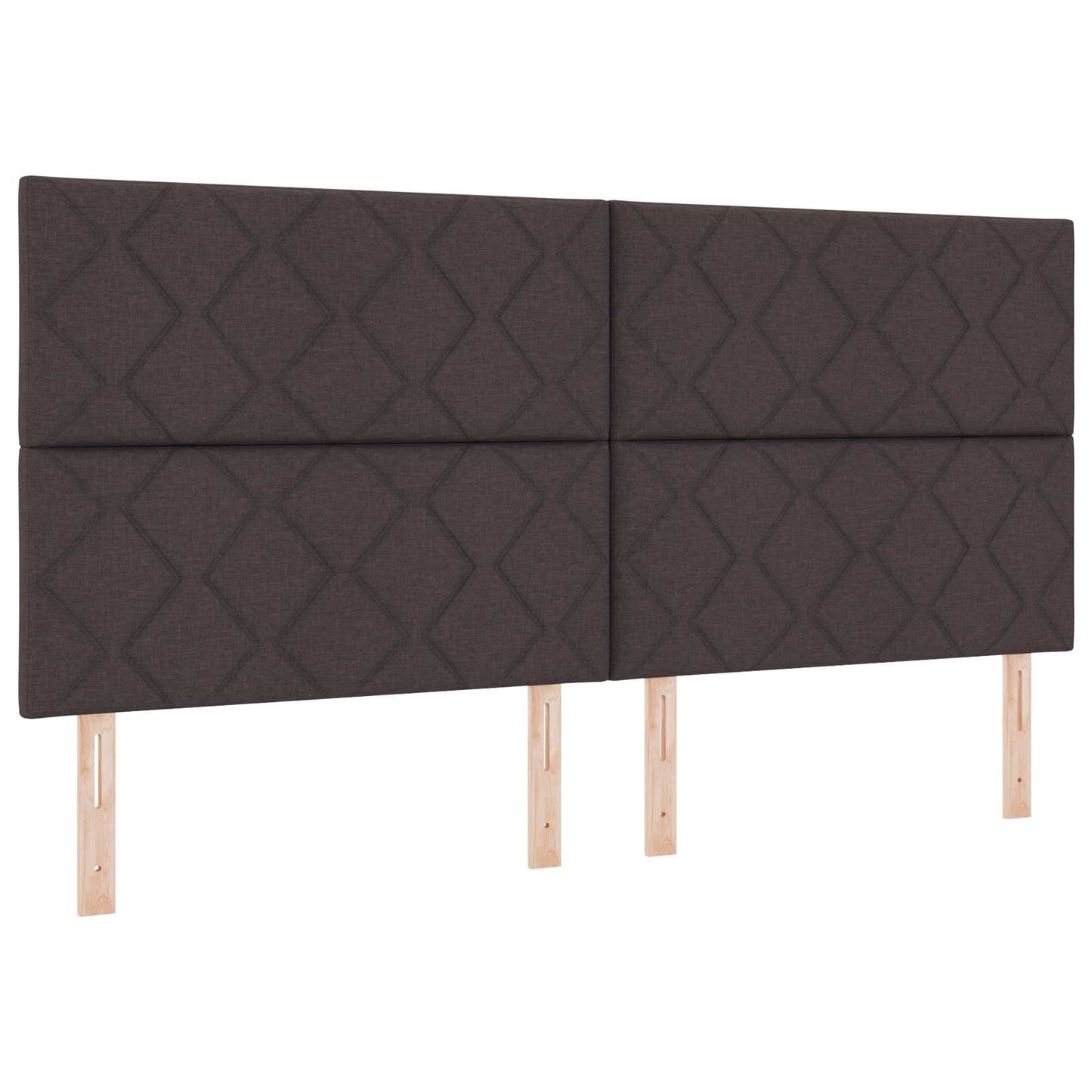 LED Boxspring Ágy Mattal Sötét Barna 200 x 200 cm Szövet