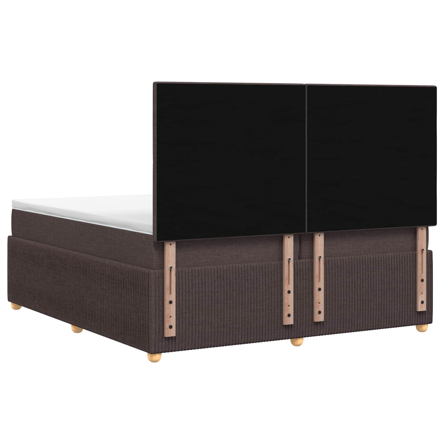 LED Boxspring Ágy Mattal Sötét Barna 200 x 200 cm Szövet