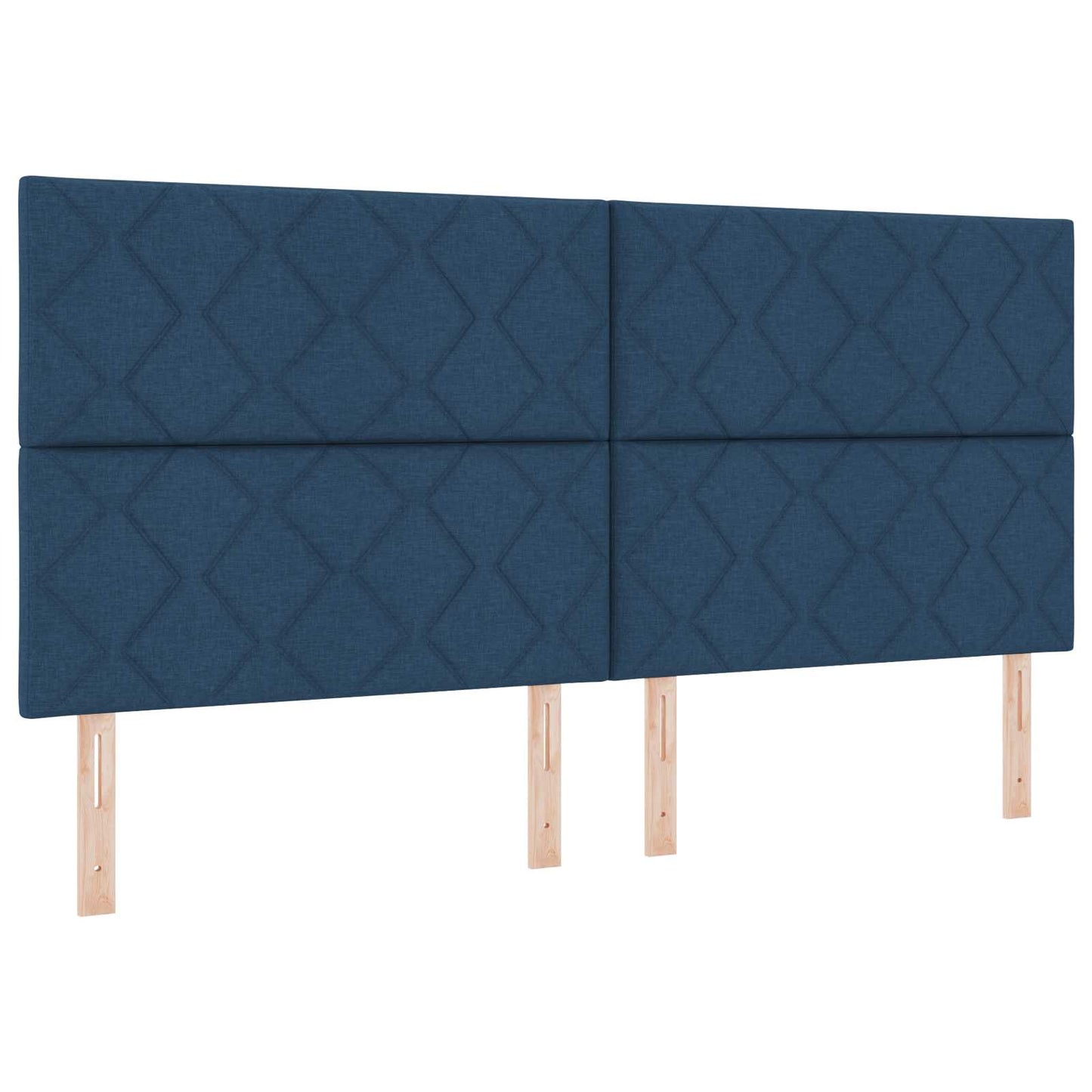 LED Boxspring Ágy Mattal fejtámlával Kék 200 x 200 cm Szövet