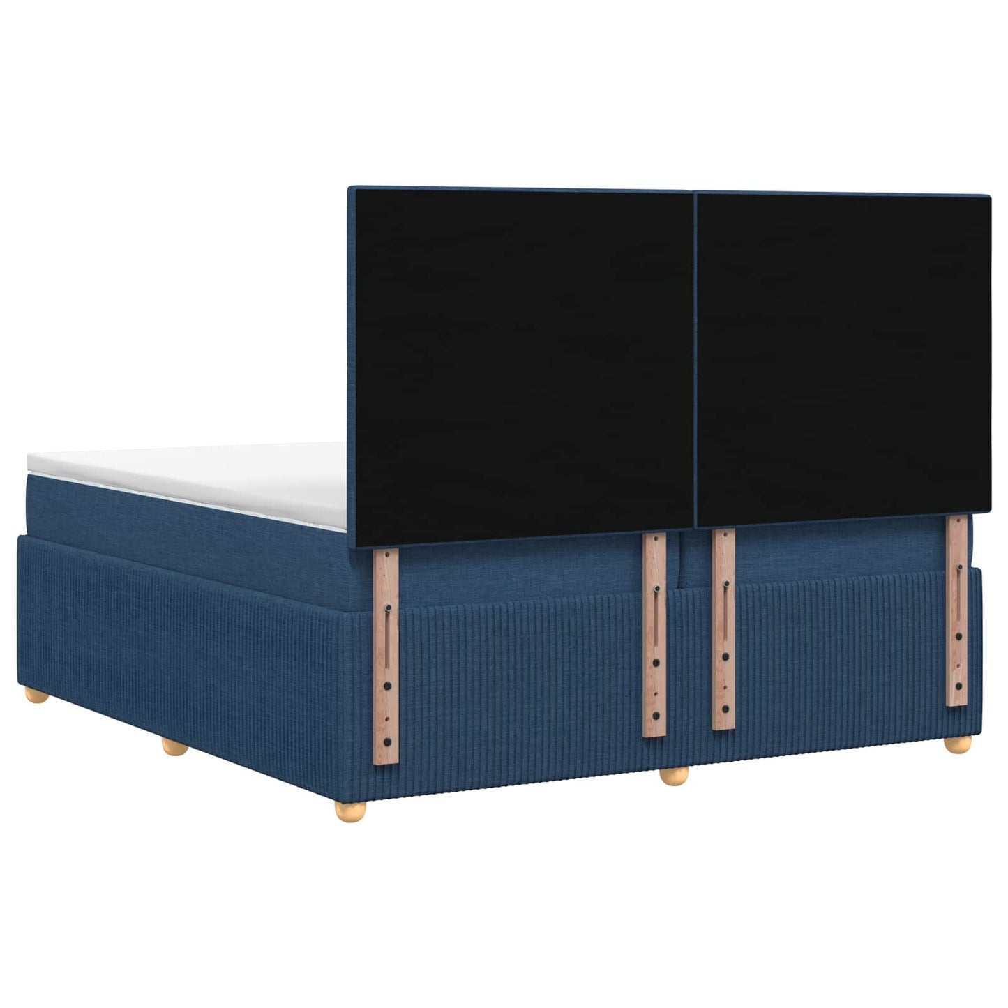 LED Boxspring Ágy Mattal fejtámlával Kék 200 x 200 cm Szövet