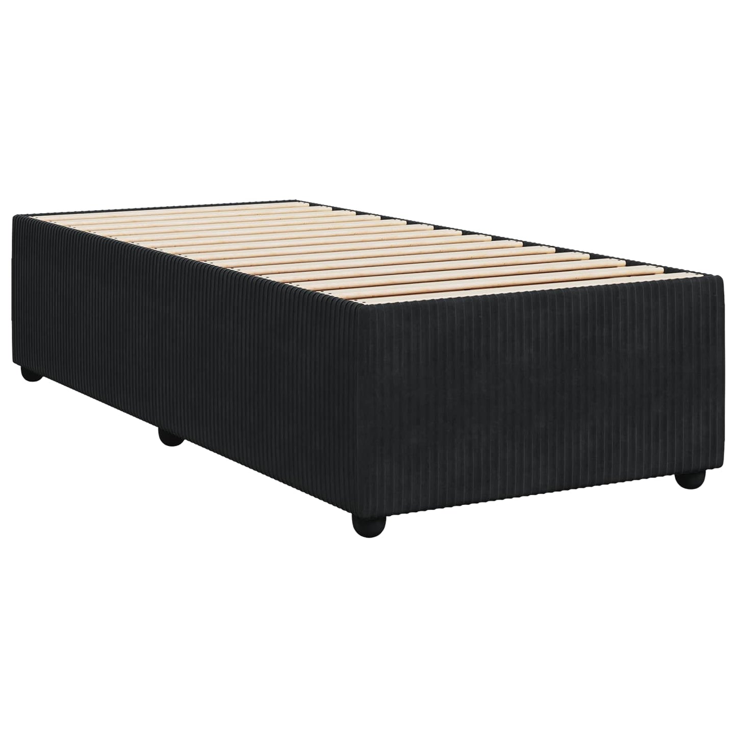 LED Boxspring Ágy Mattal fejtámlával Fekete 80 x 200 cm Bársony