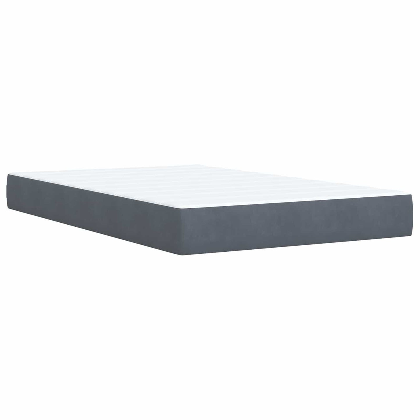 LED Boxspring Ágy Mattal Sötétszürke 120 x 190 cm Bársony