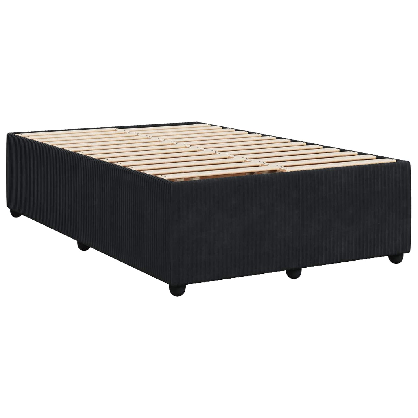 LED Boxspring Ágy Mattal Fekete 120 x 190 cm Bársony
