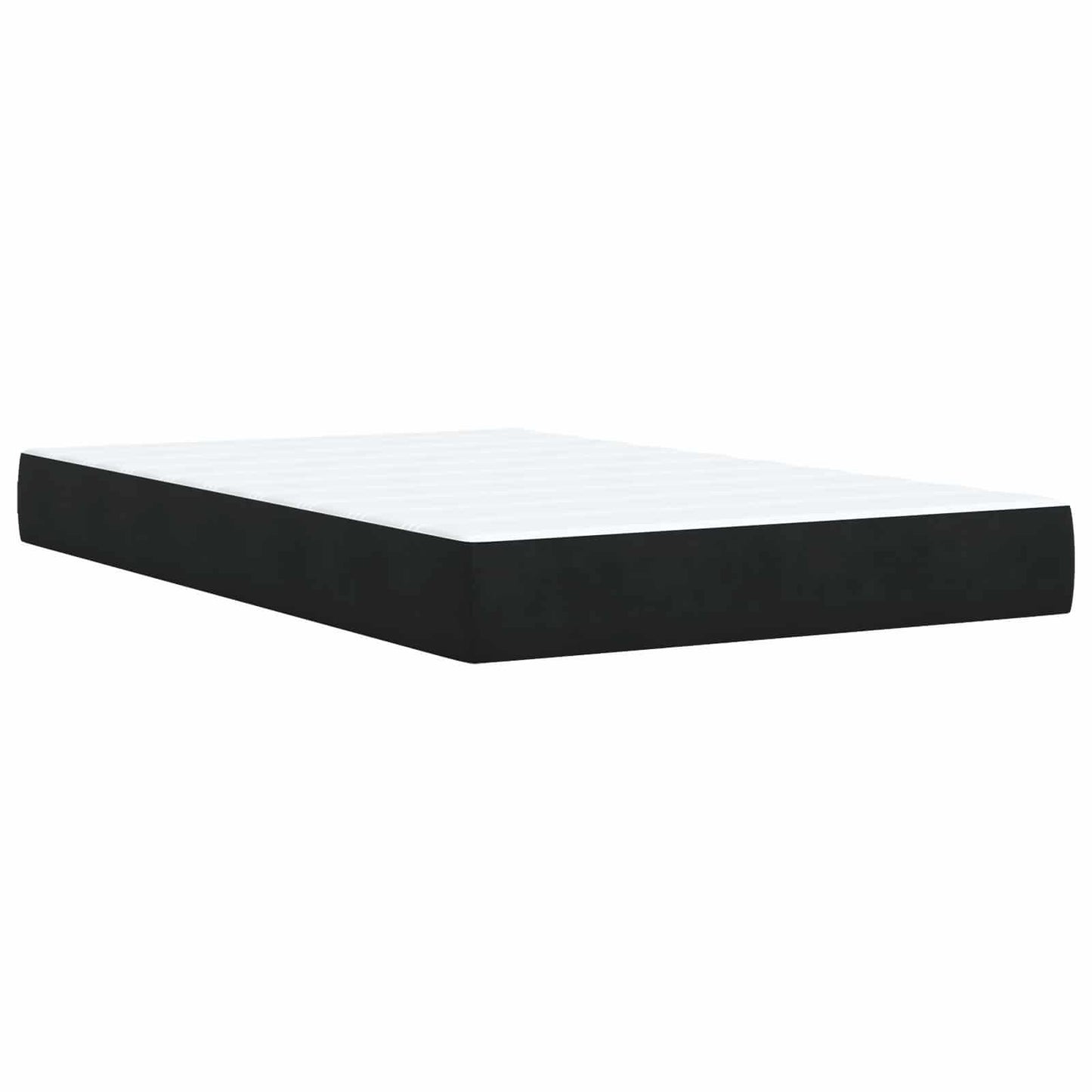 LED Boxspring Ágy Mattal Fekete 120 x 190 cm Bársony
