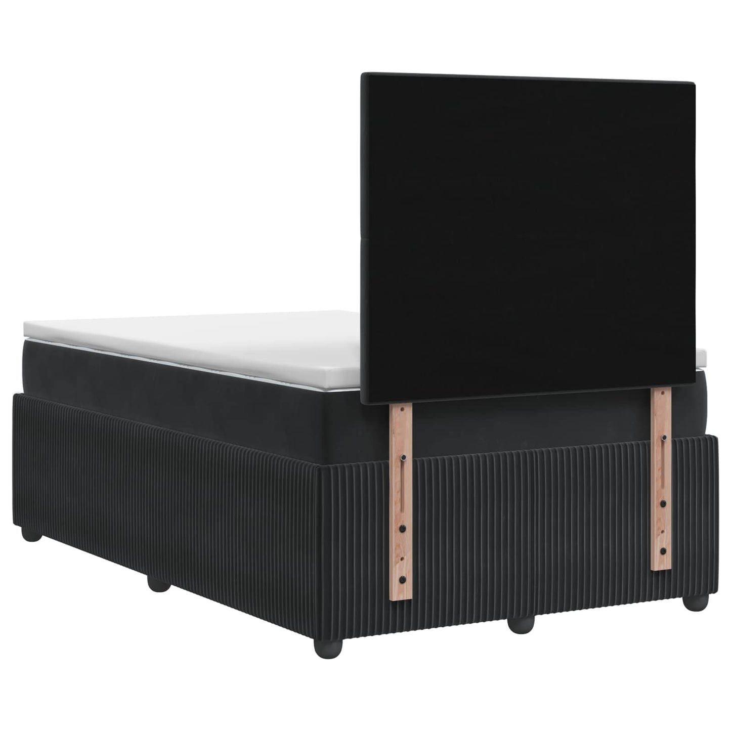 LED Boxspring Ágy Mattal Fekete 120 x 190 cm Bársony
