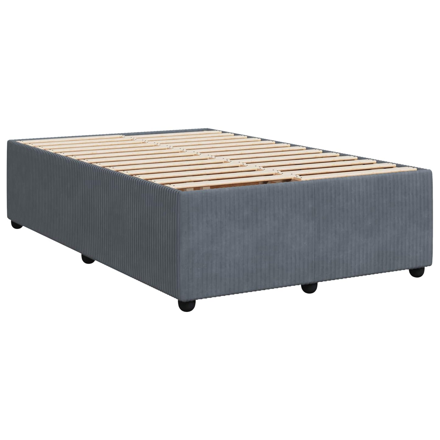 LED Boxspring Ágy Mattal Sötétszürke 120 x 200 cm Bársony