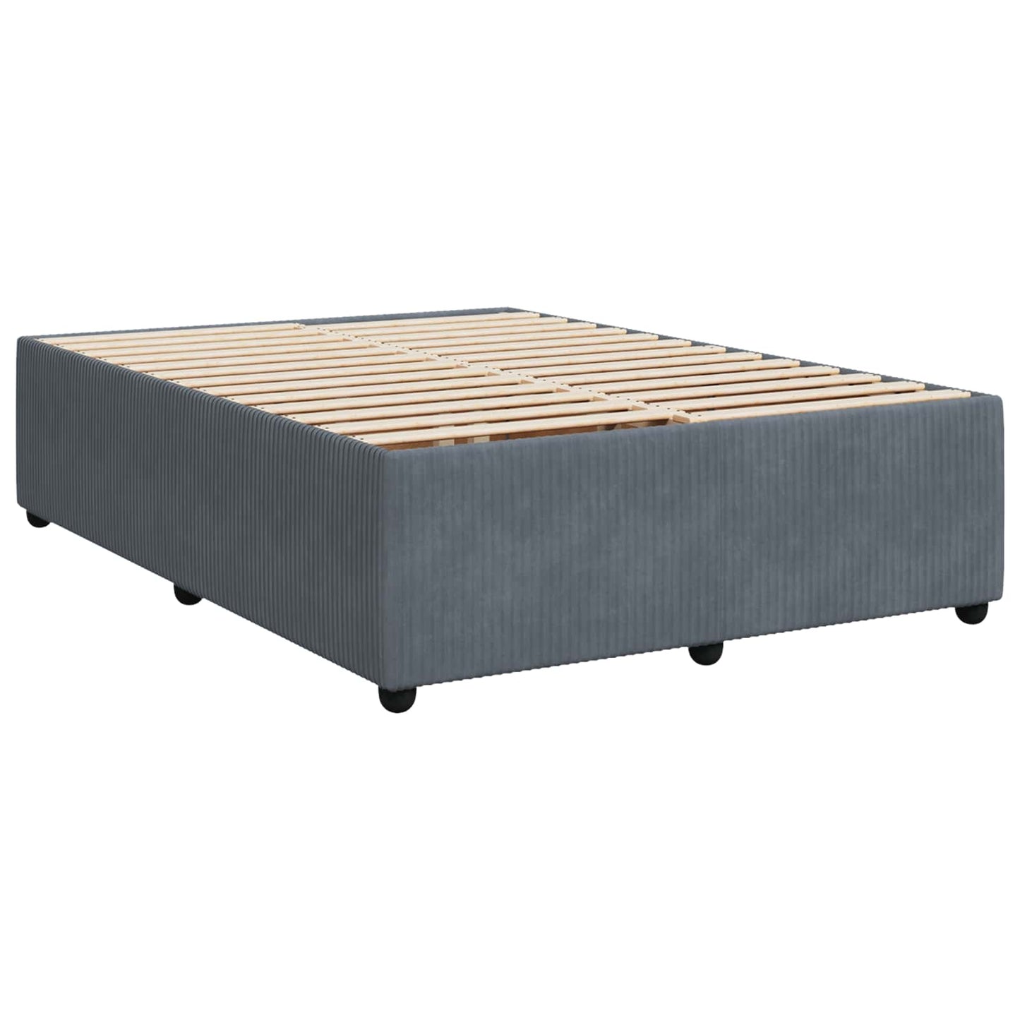LED Boxspring Ágy Mattal Sötétszürke 160 x 200 cm Bársony