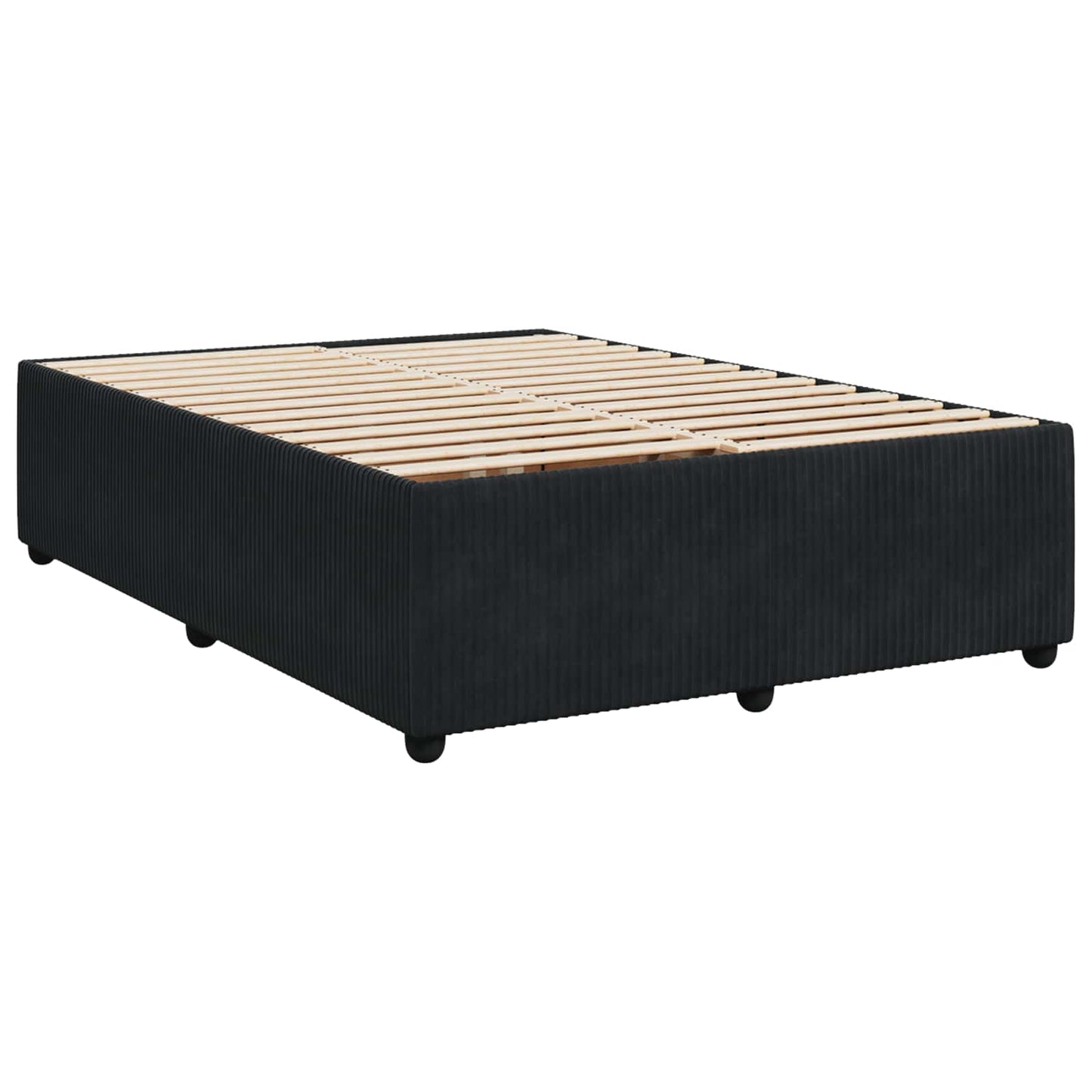 LED Boxspring Ágy Mattal Fekete 160 x 200 cm Bársony