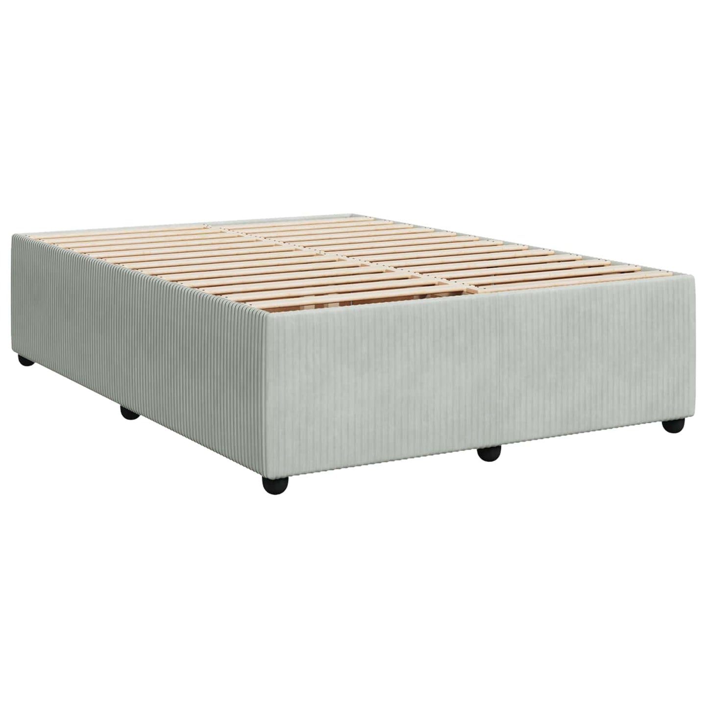 LED Boxspring Ágy Mattal Világosszürke 160 x 200 cm Bársony