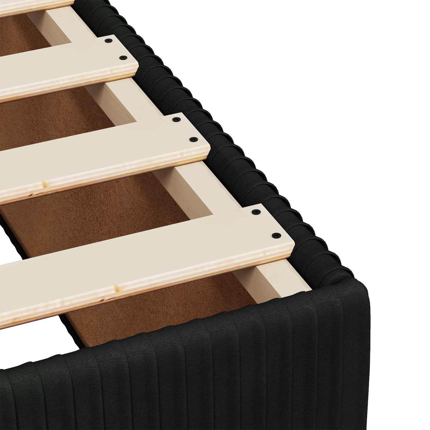 LED Boxspring Ágy Mattal Fekete 160 x 200 cm Bársony