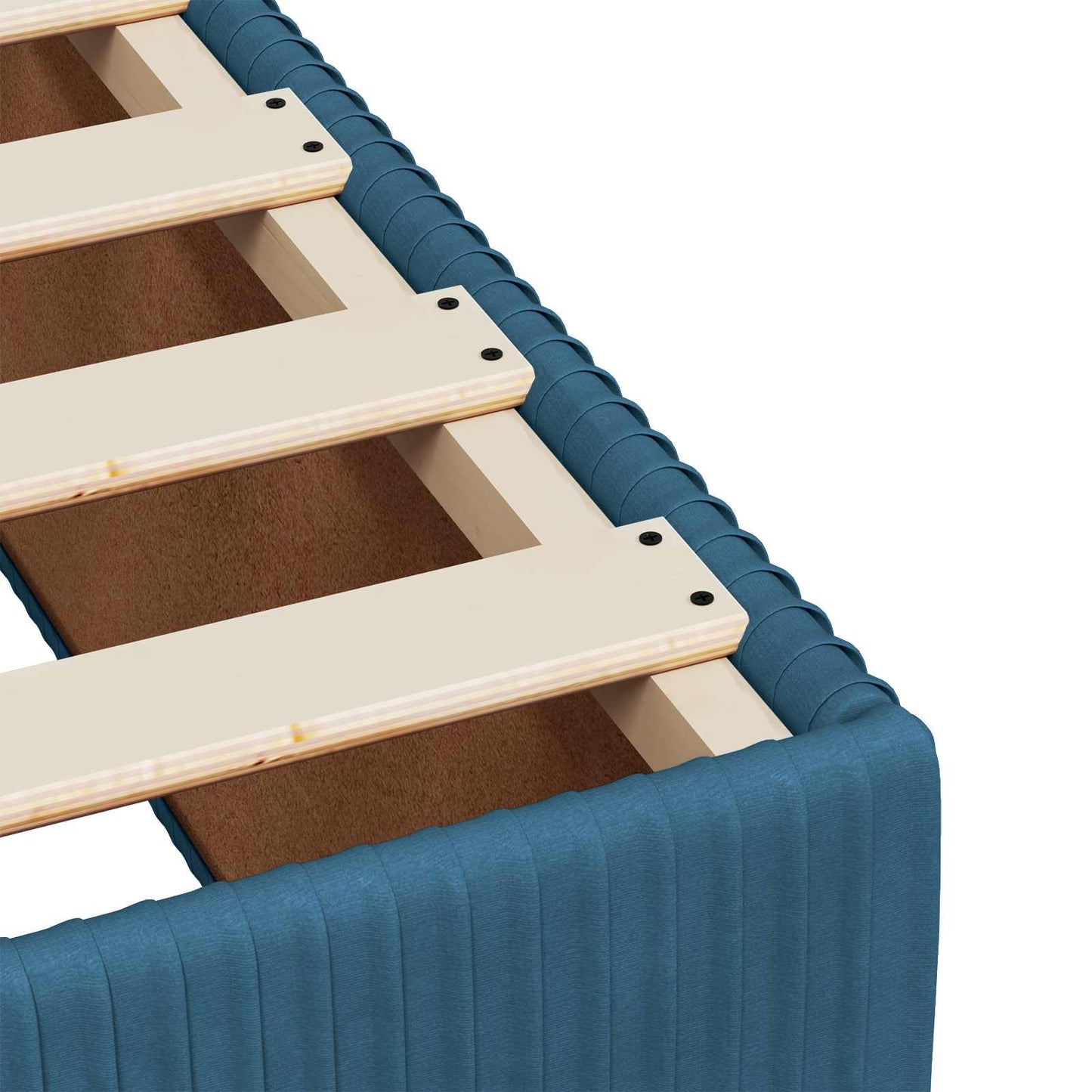 LED Boxspring Ágy Mattal fejtámlával Kék 160 x 200 cm Bársony